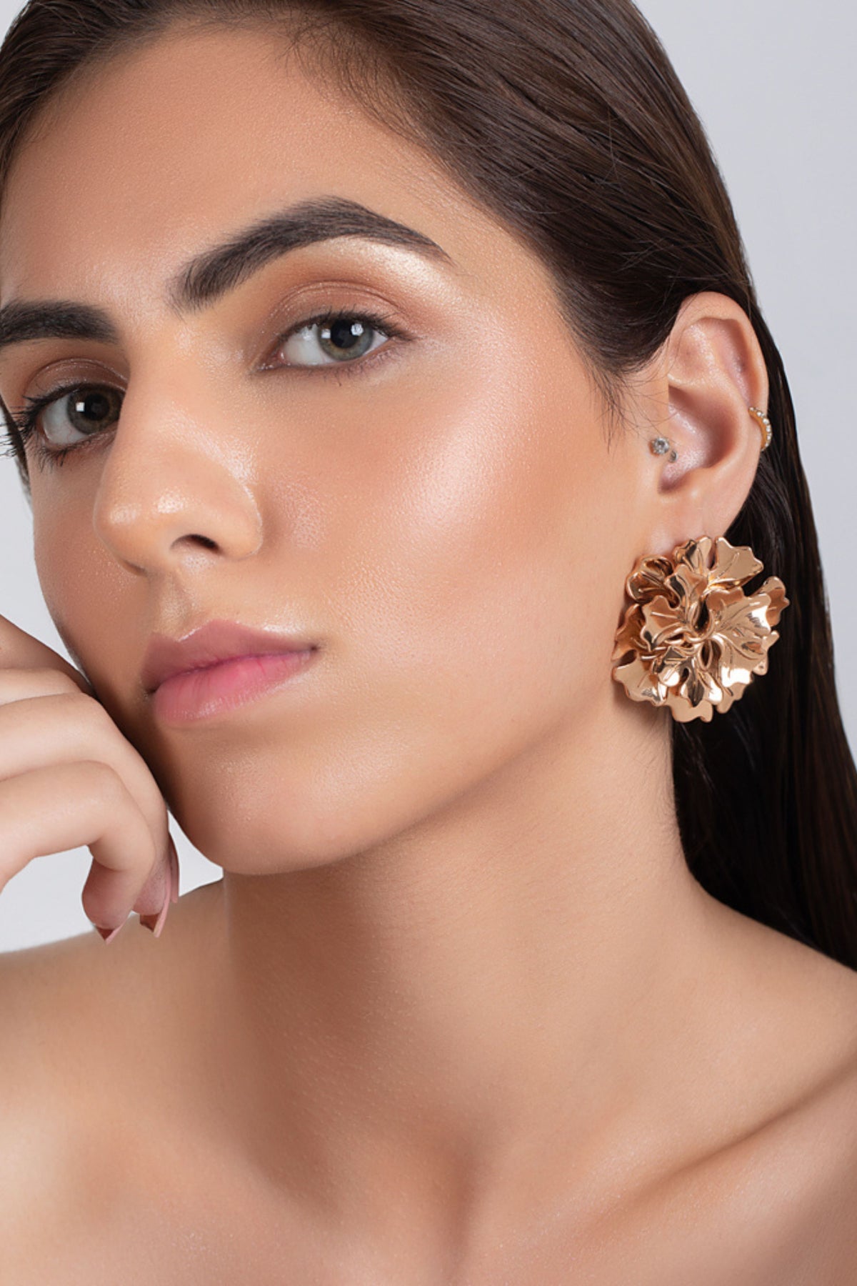 Rose gold bellis earrings