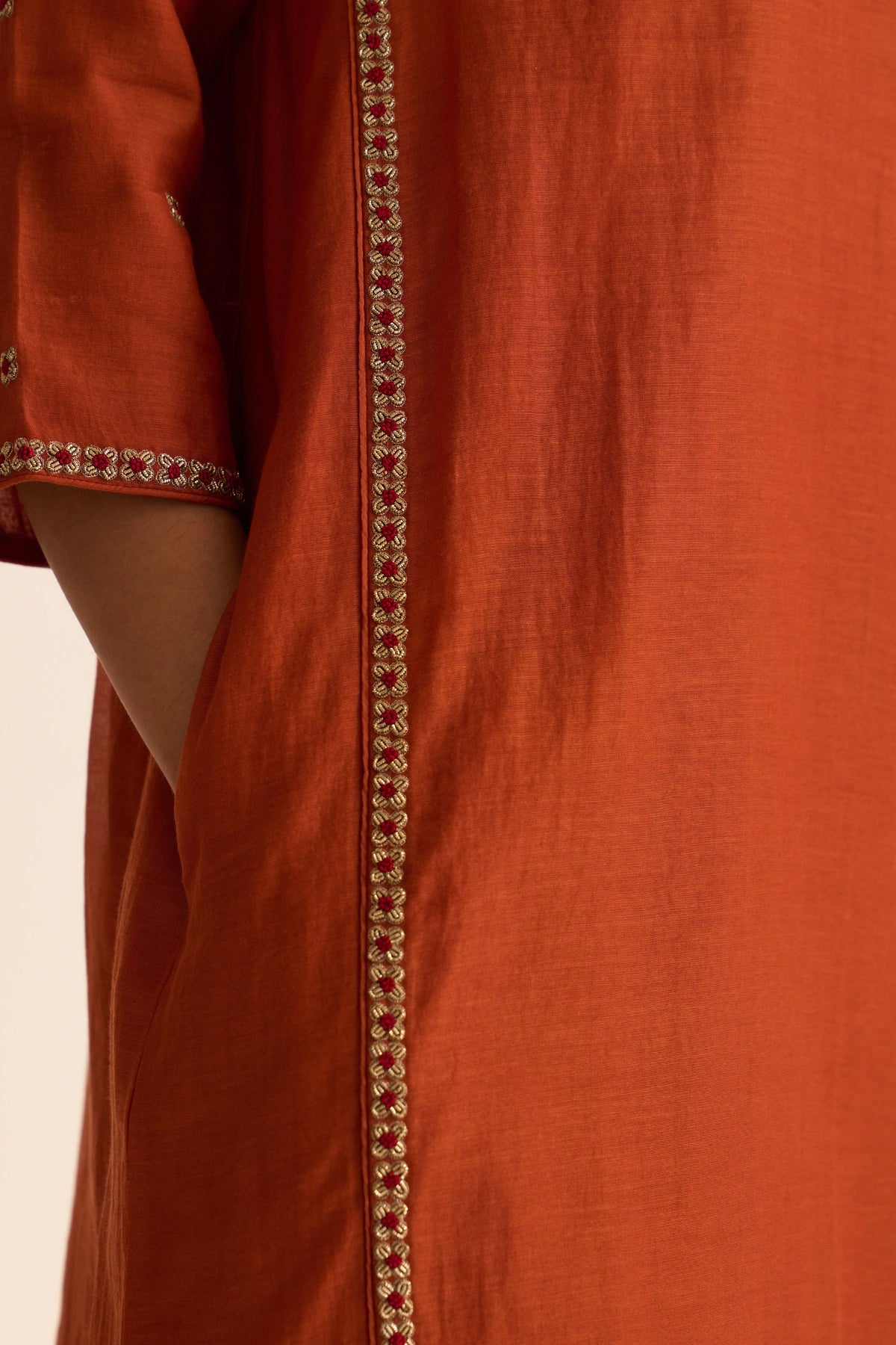 Gulnaar Rust Orange Kurta