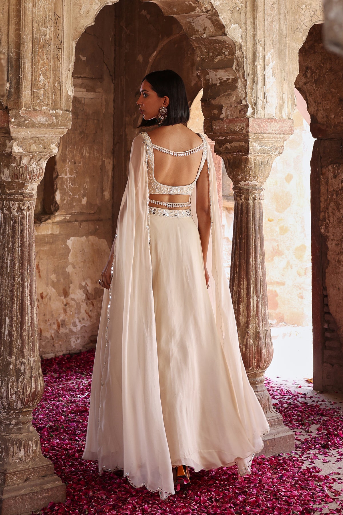 Areen Lehenga in Ivory