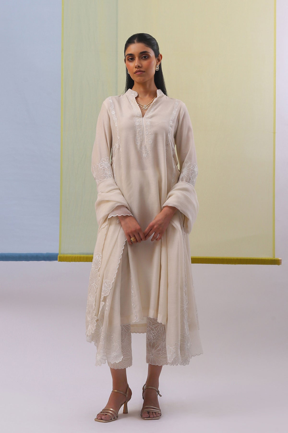 Offwhite Shazi Long Kurta Set