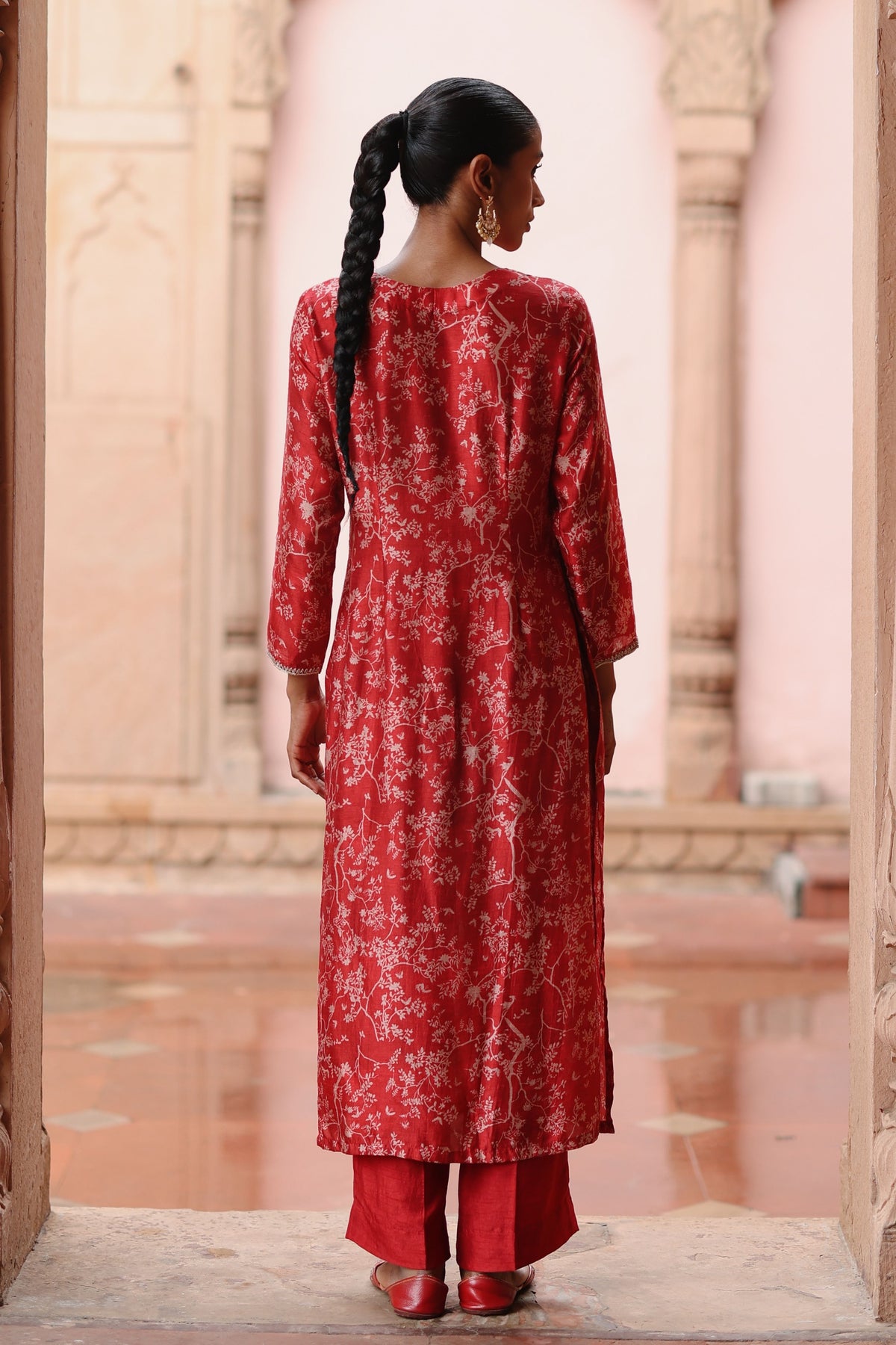 Red Zardosi Embroidered Kurta Set