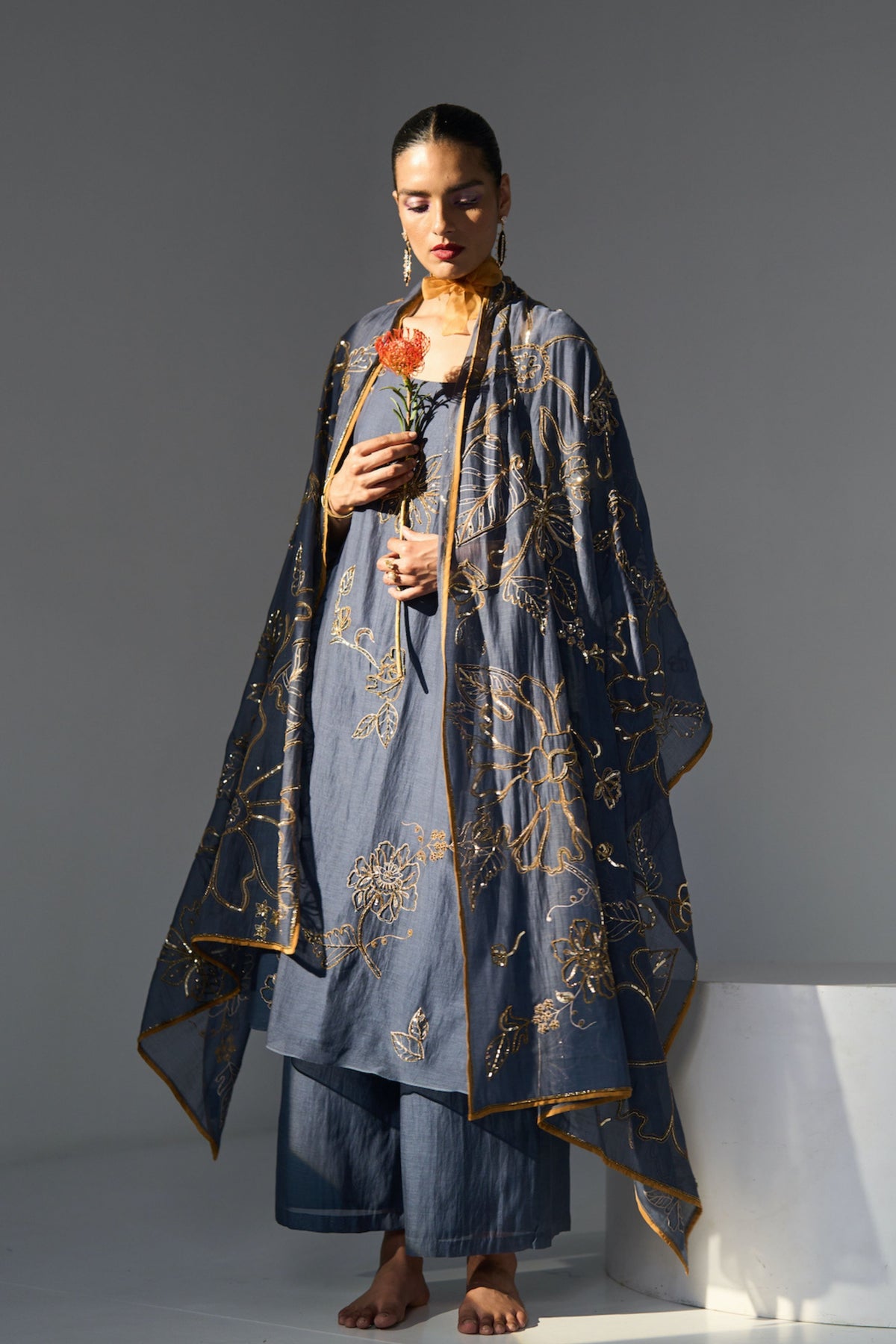 Blue Mansa Dupatta