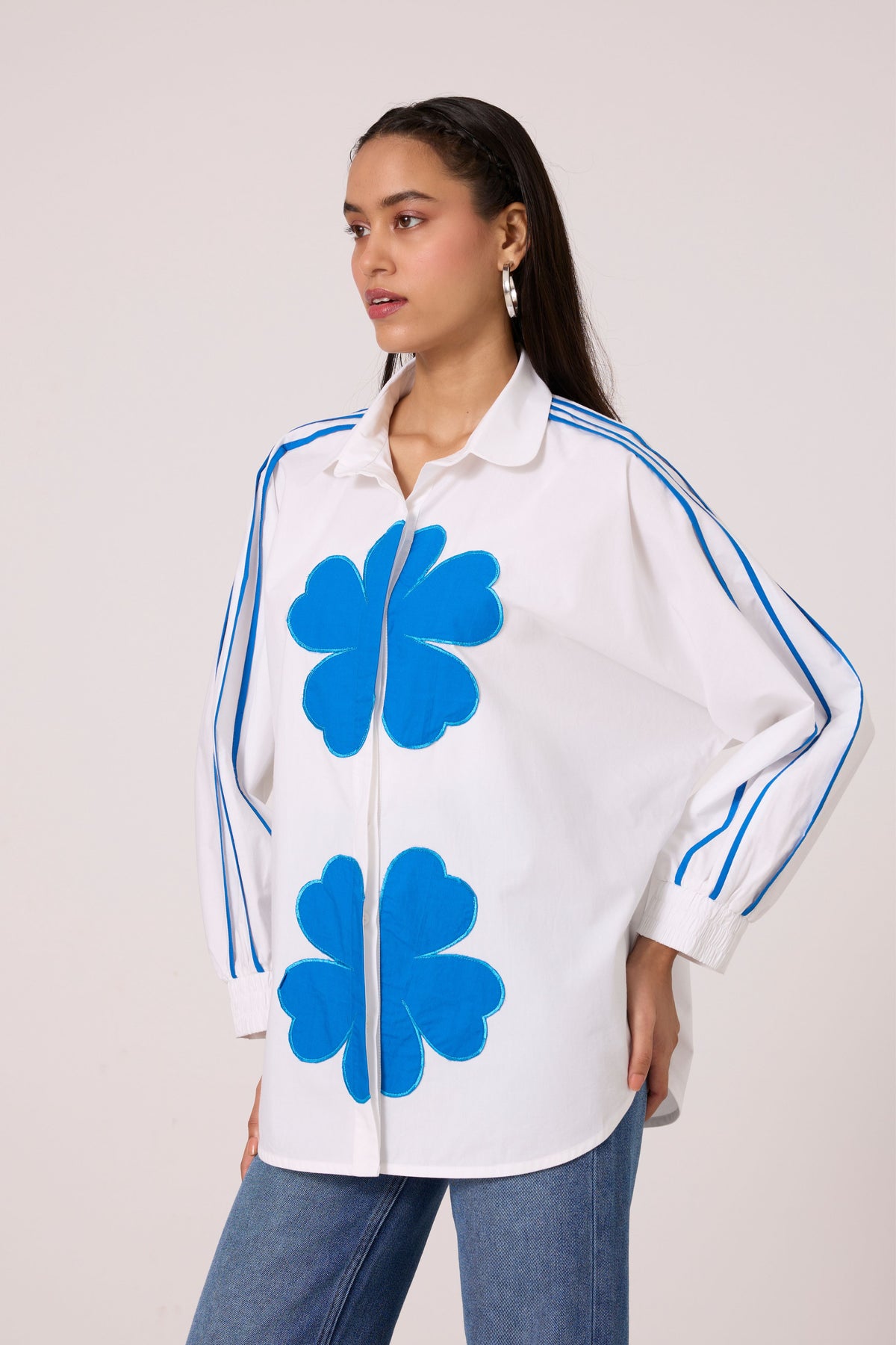 Brooke Applique Bright White Shirt