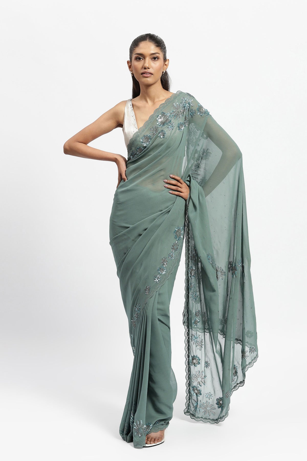 Half Past Noon Embroidered Saree