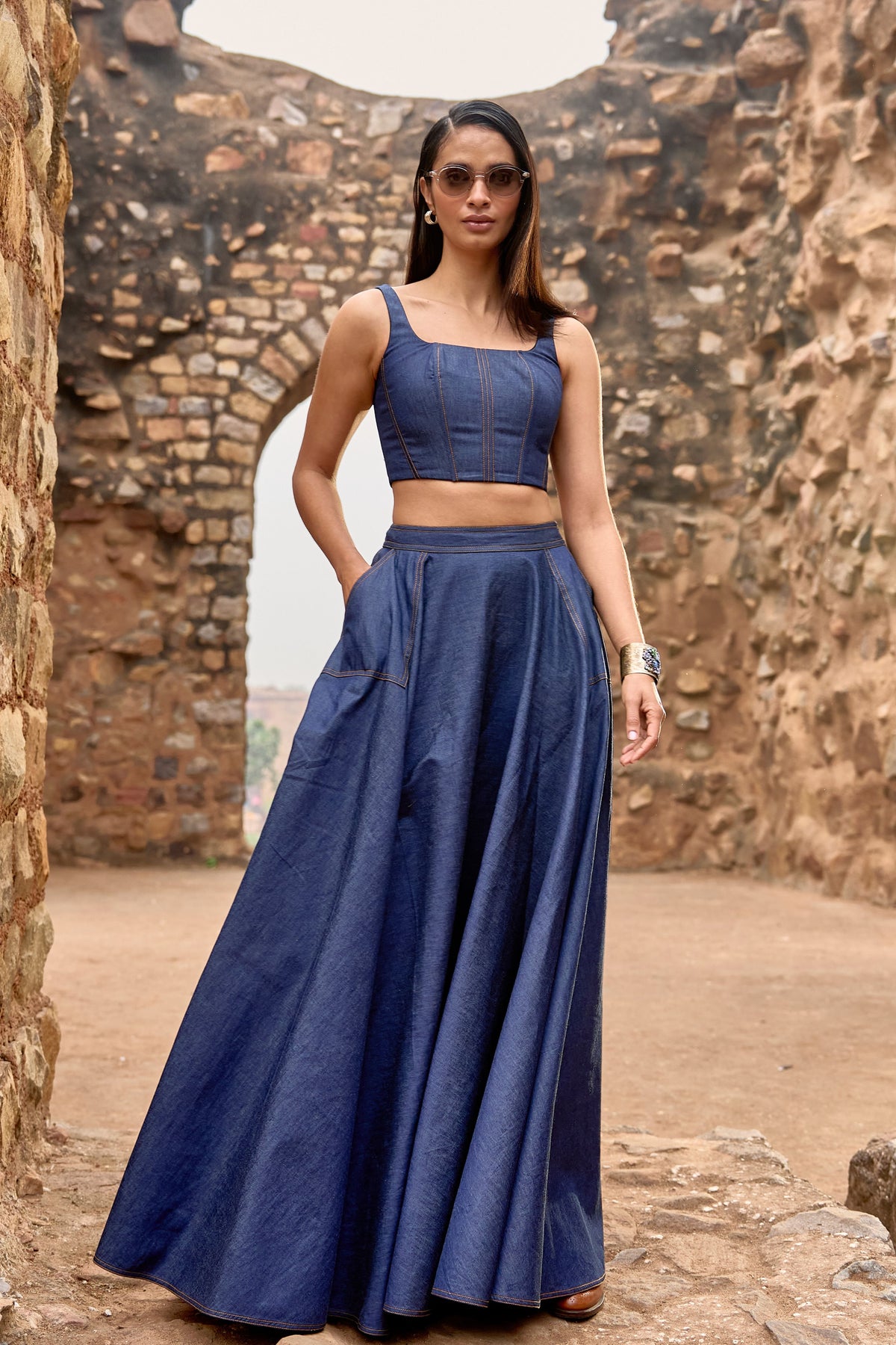 Indigo Maxi Skirt