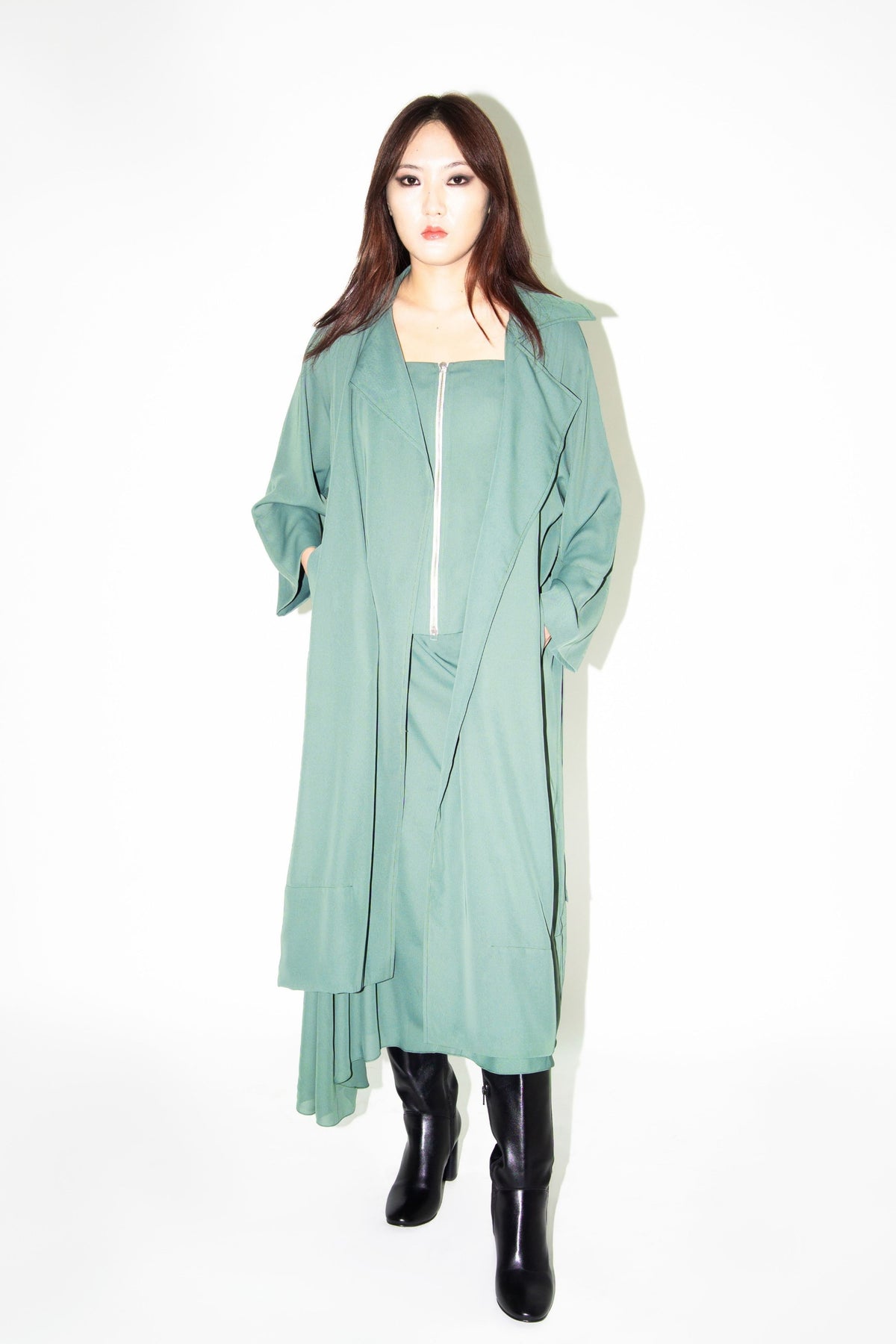 Alma Olive Green Trench Coat