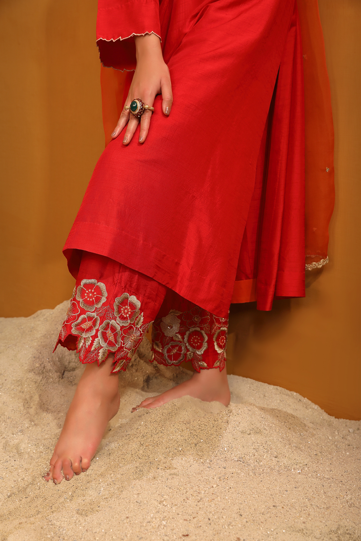 Naaz Deep Red Kurta Set