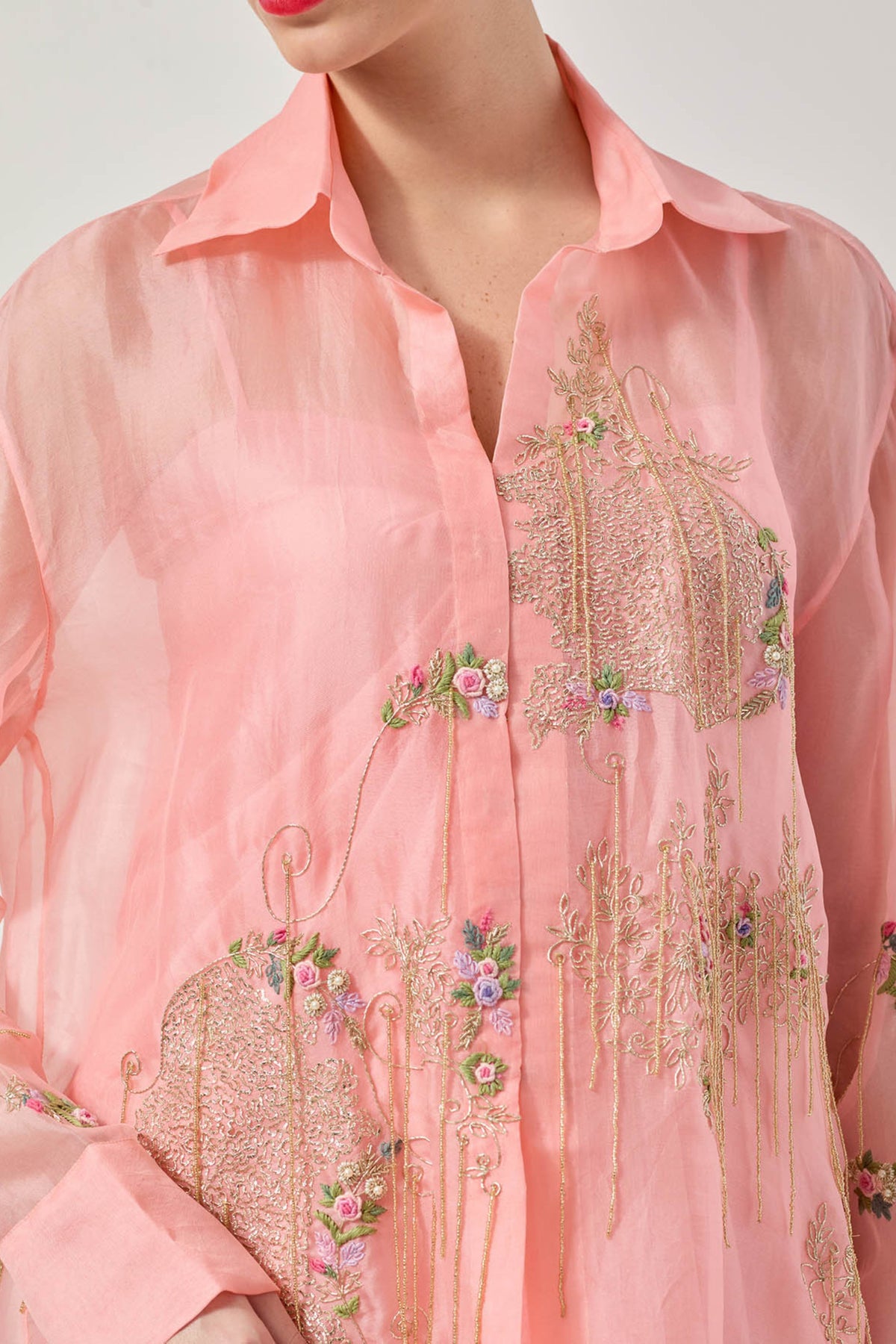 Lolo Emb Peach Pink Shirt