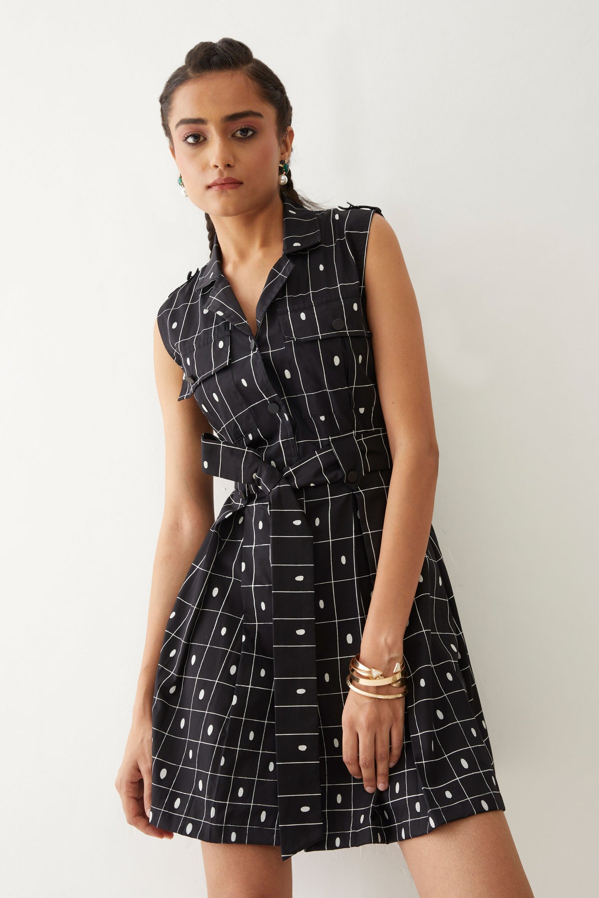 Cici Dress With Checker Print