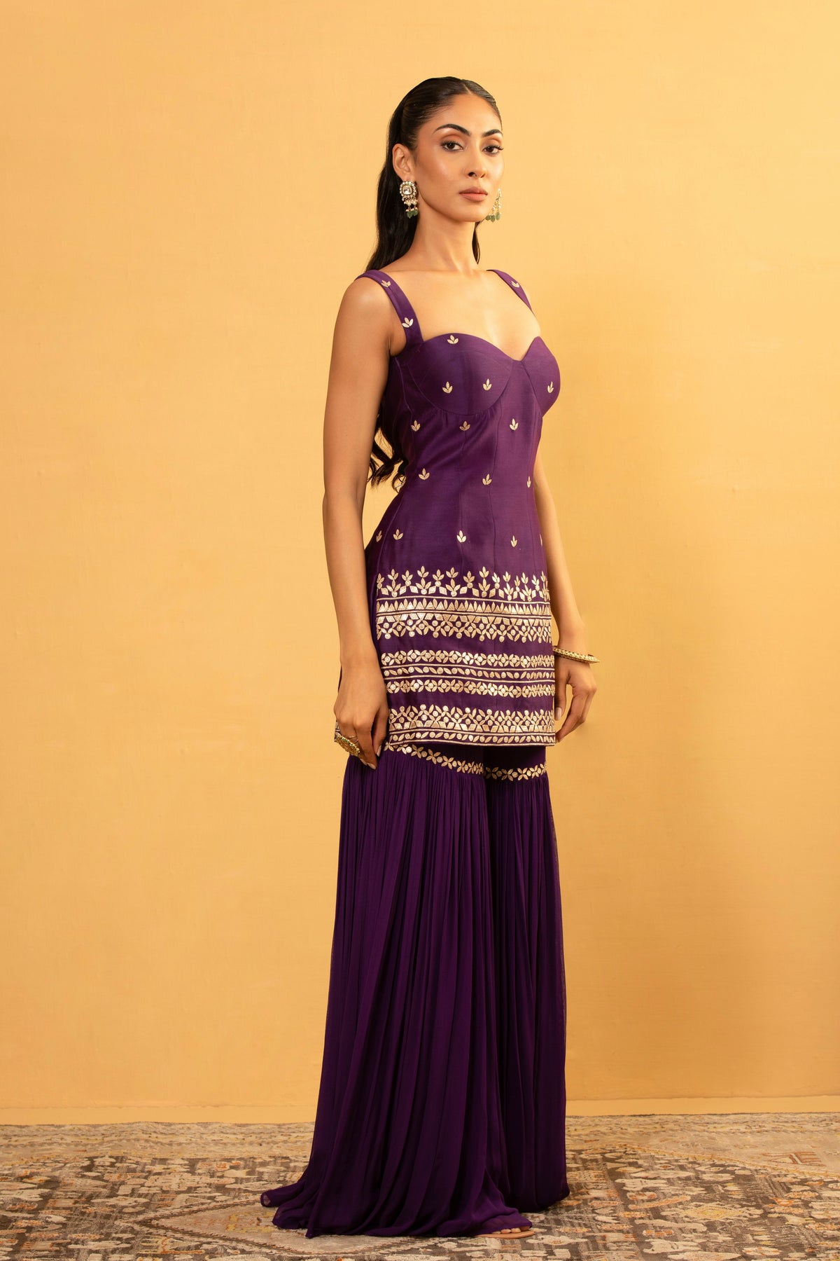 Purple Sharara Set