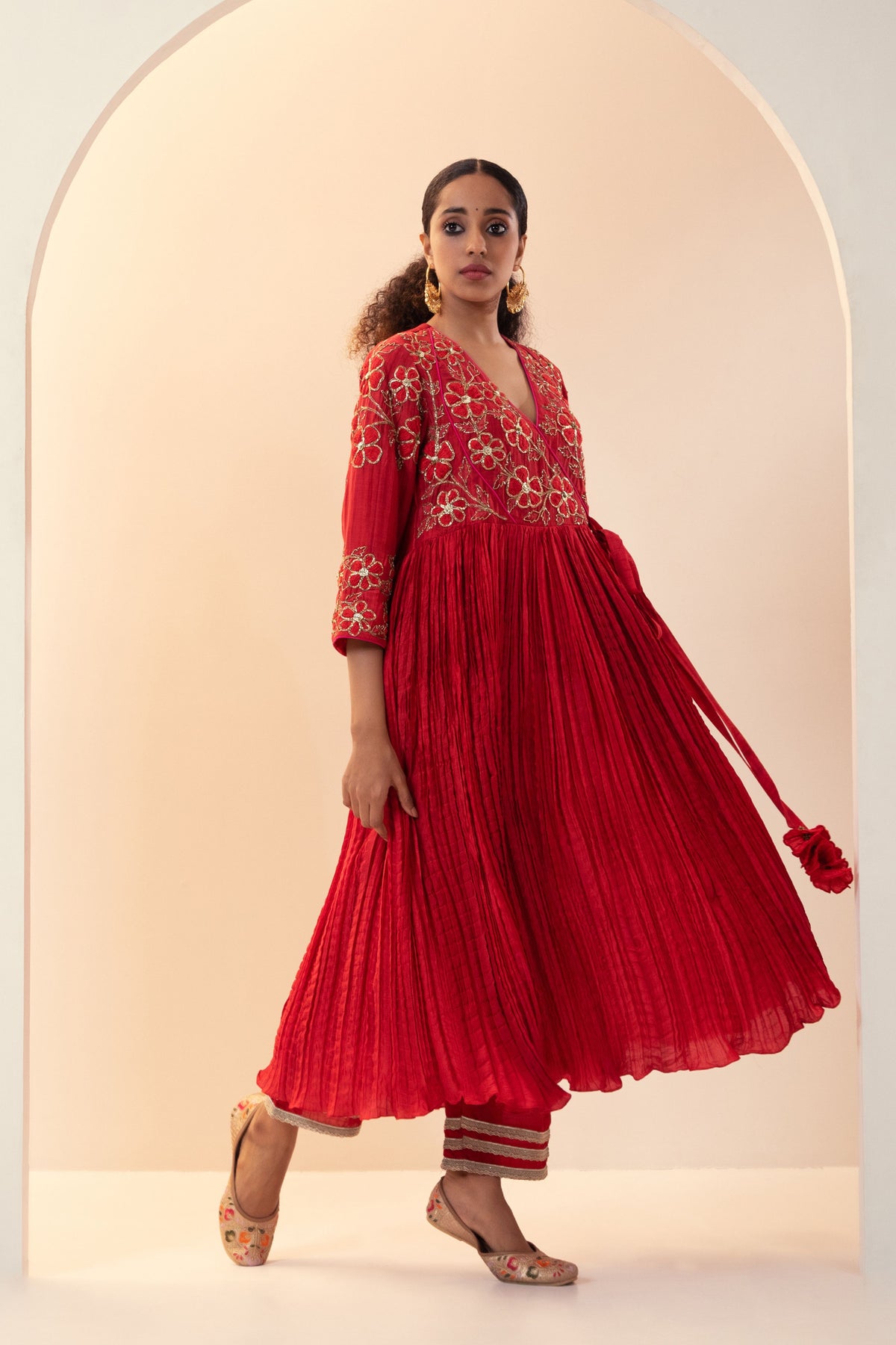 Crinkled Anarkali with Palazzos