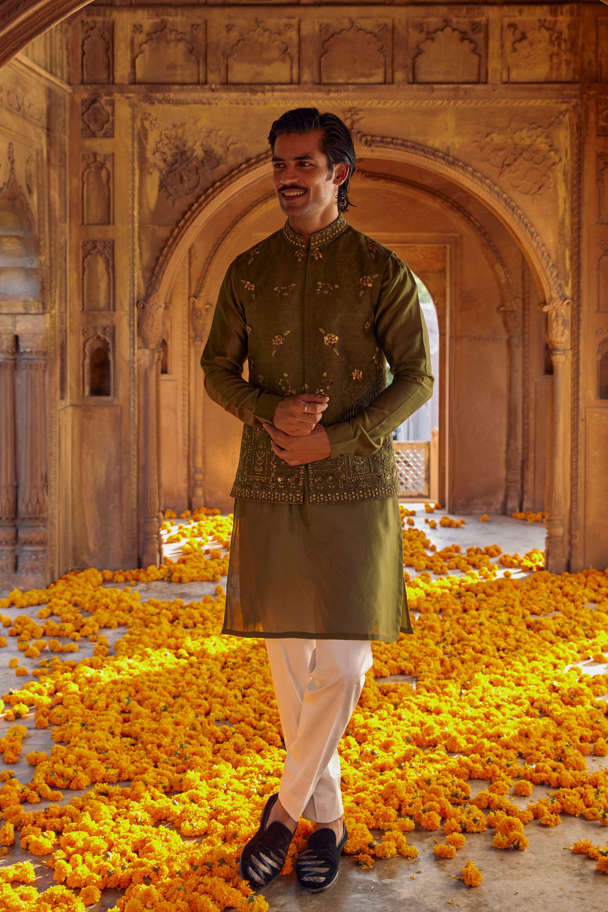 Mohak- Mehndi Nehru jacket