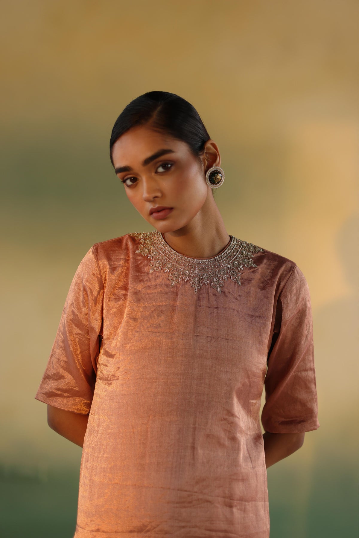 Manjari Rose Gold Kurta