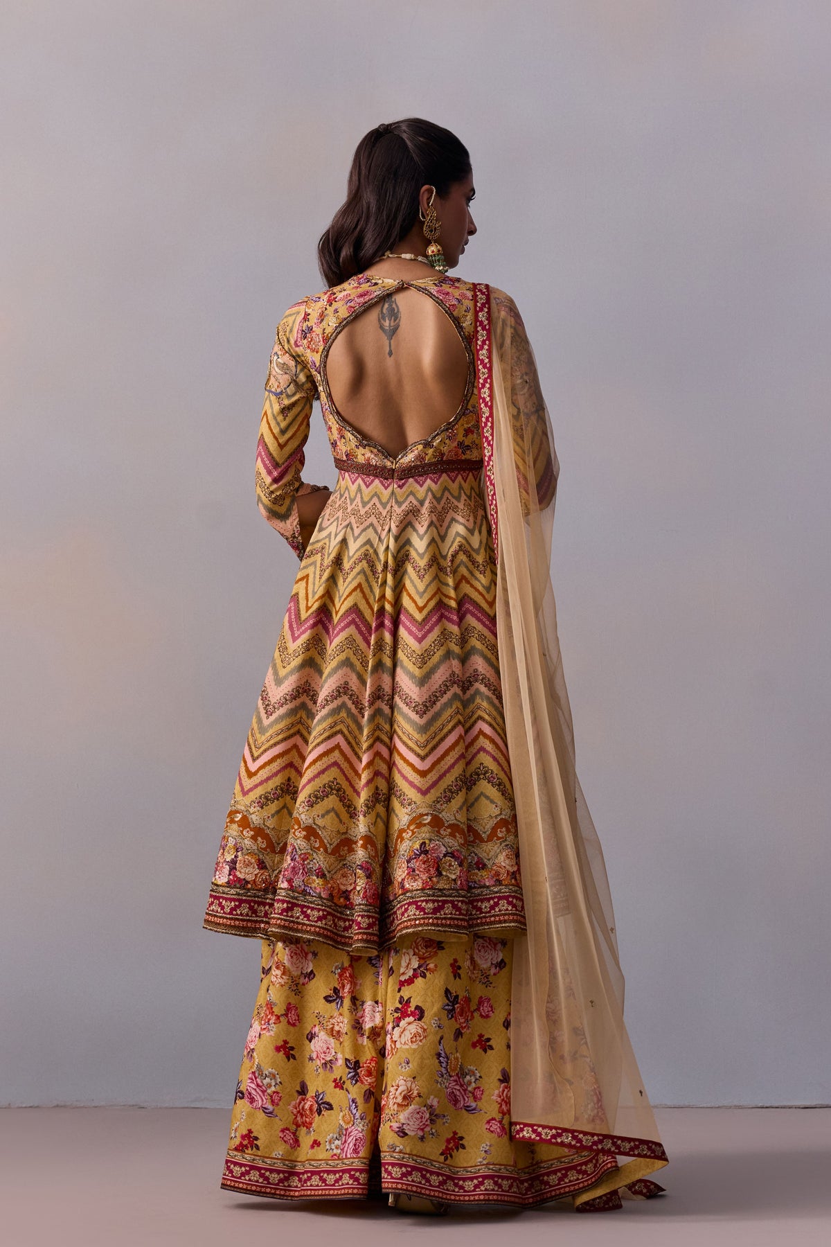 Multicolour Kushnaz Anarkali Set