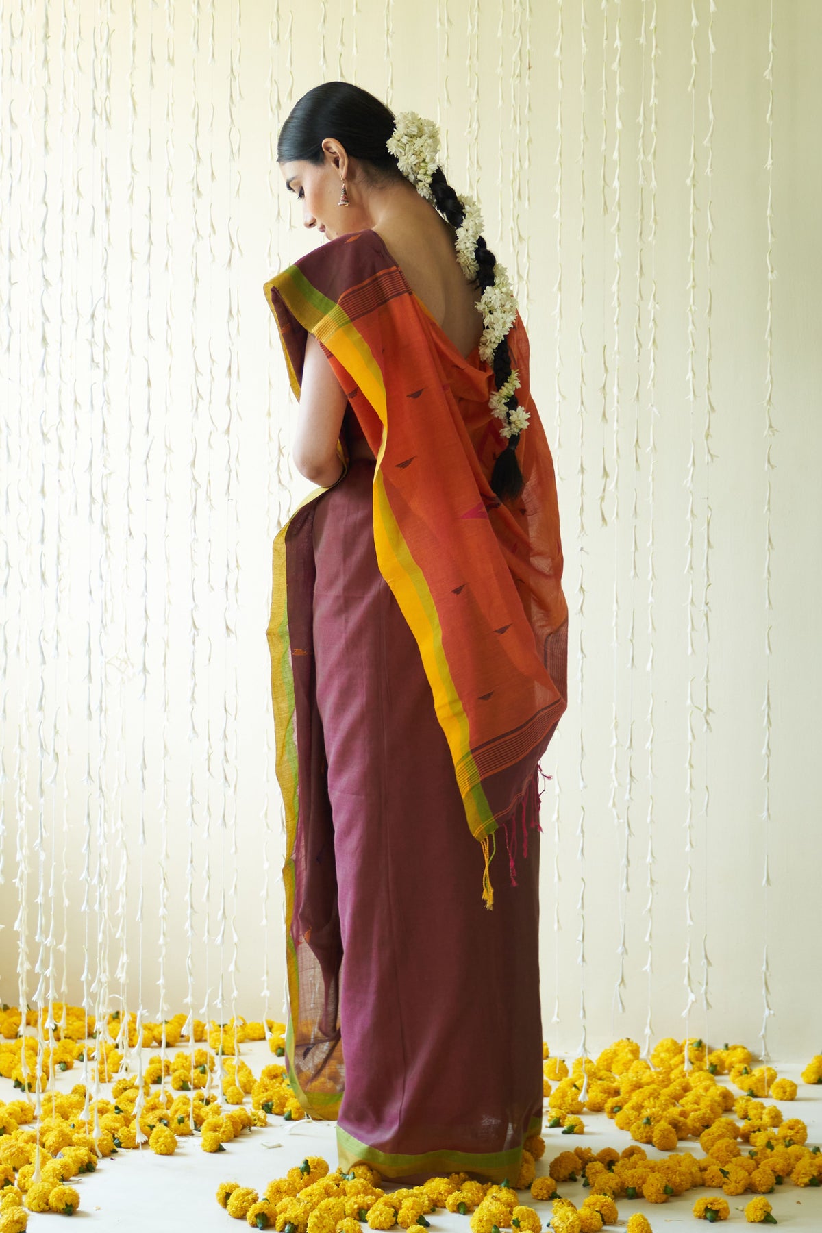 Ila Maroon Saree