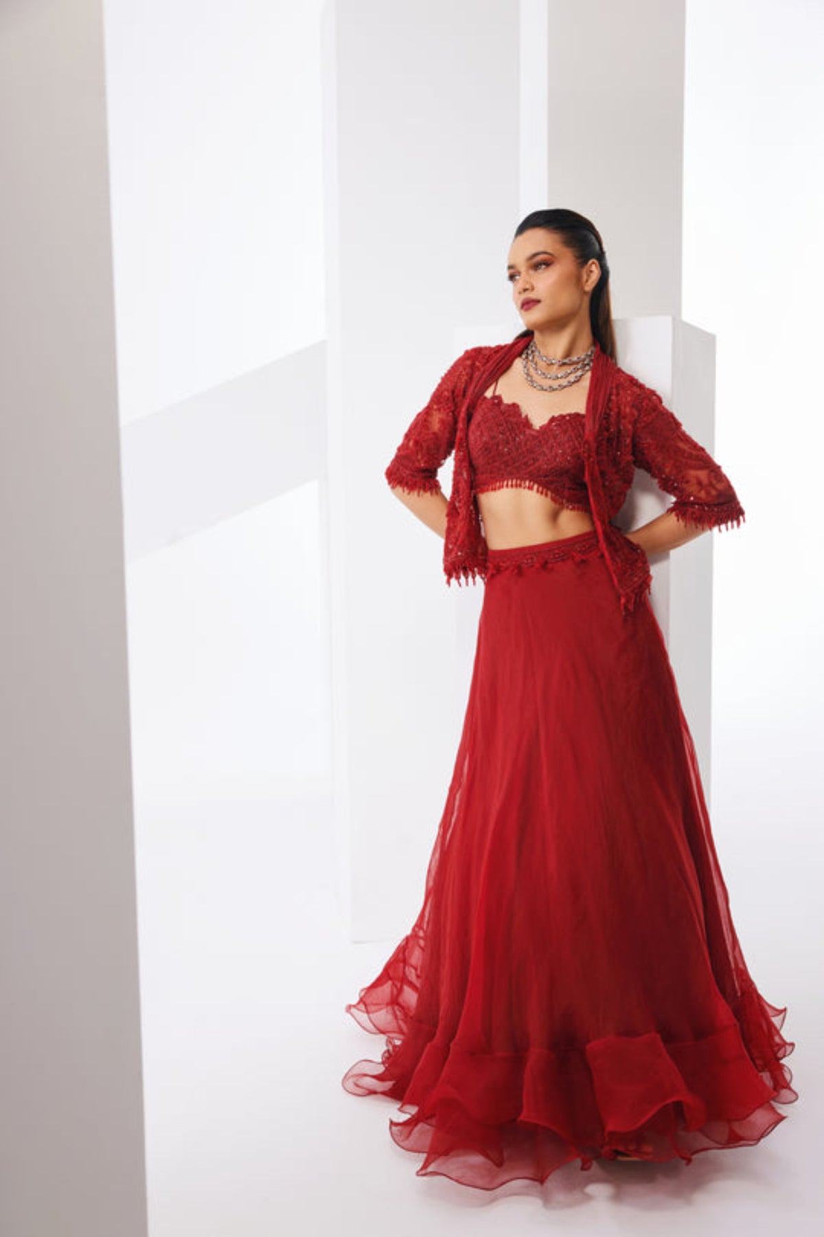 Rouge Lehenga Set