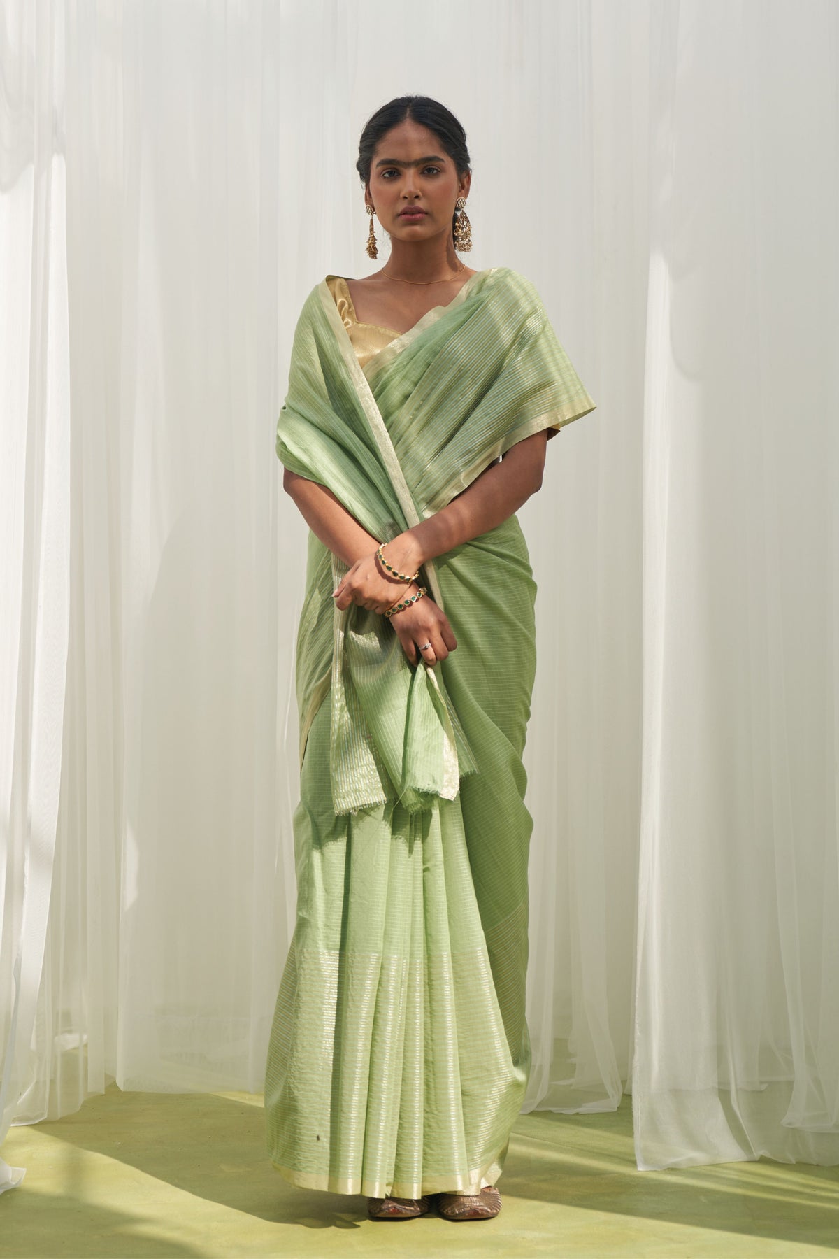 Nirvi Green Saree