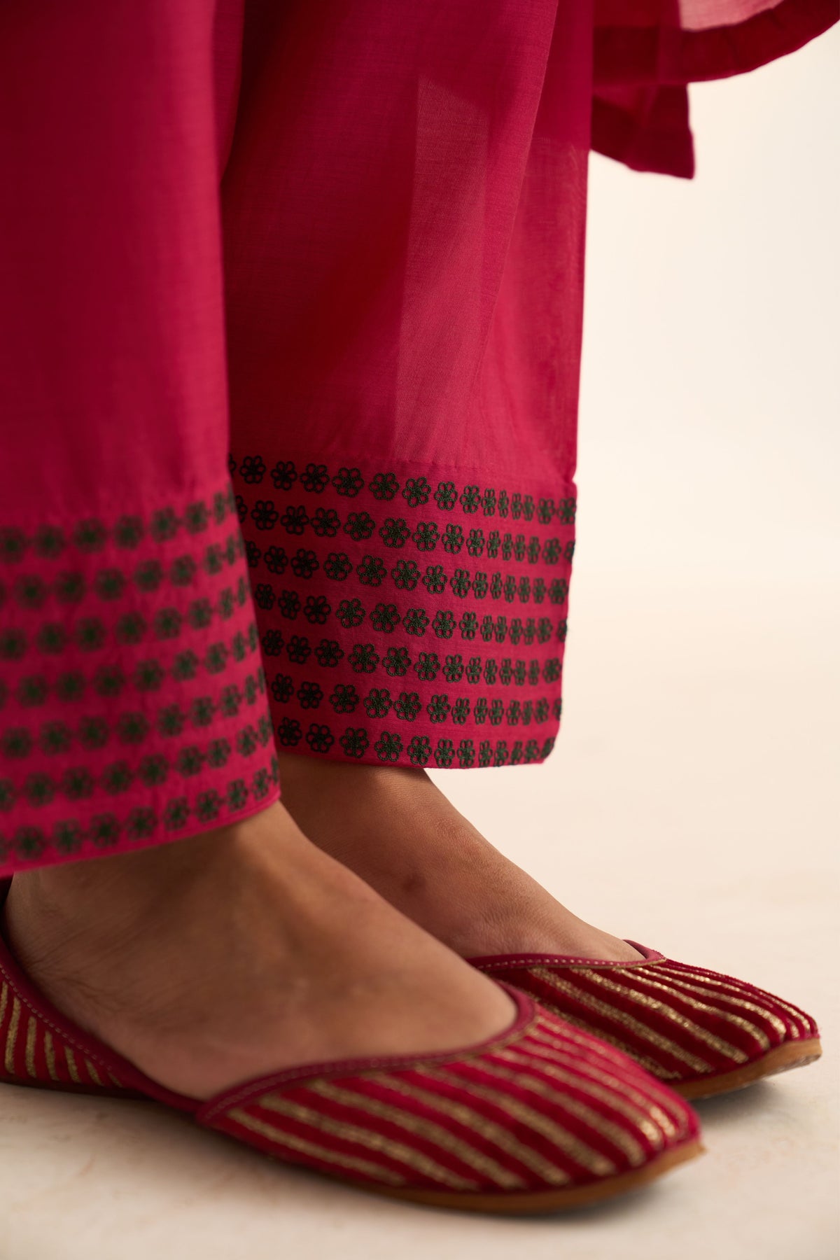 Gia Embroidered Rani Pink Kurta