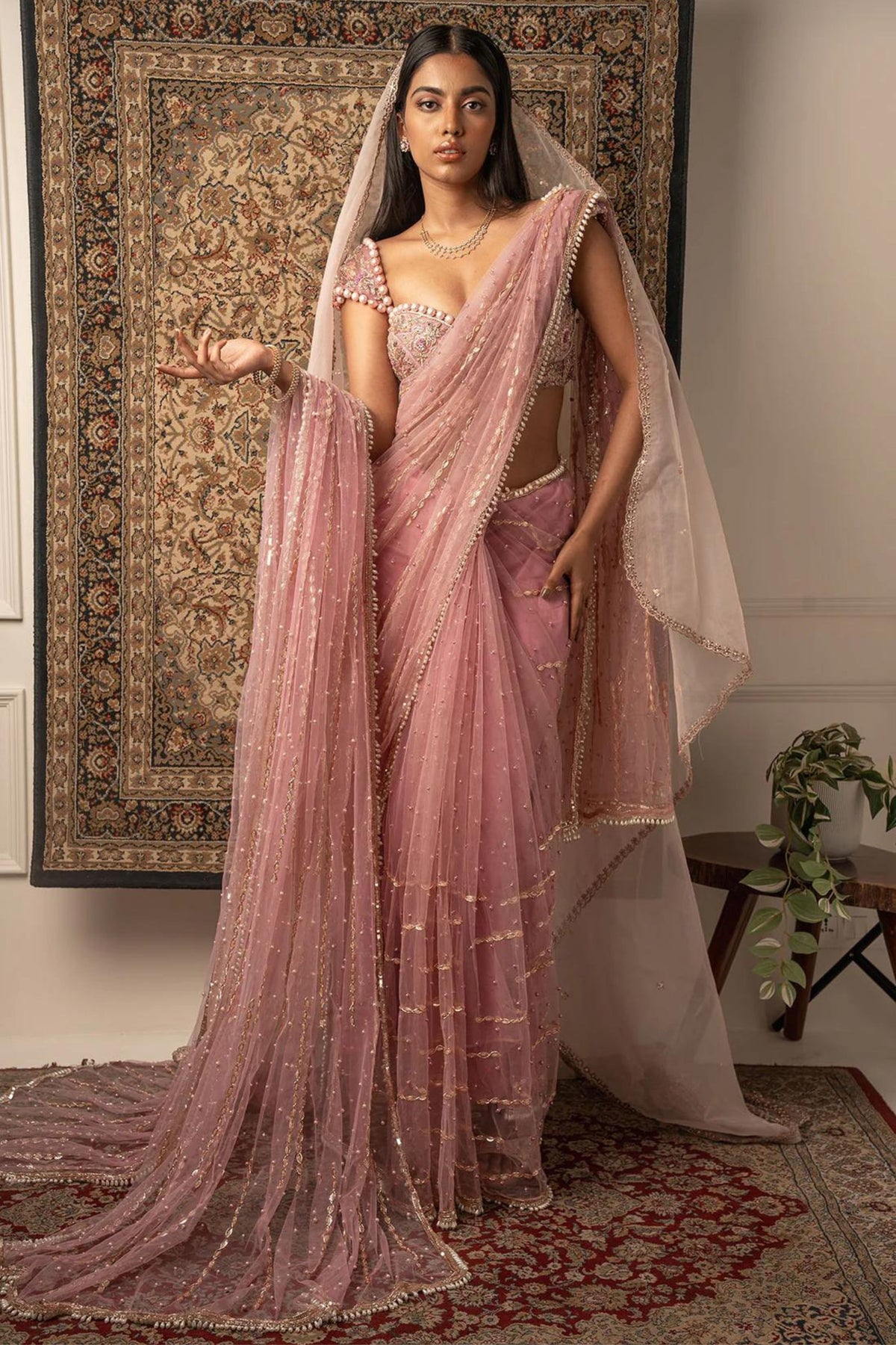 Pink Saree Set