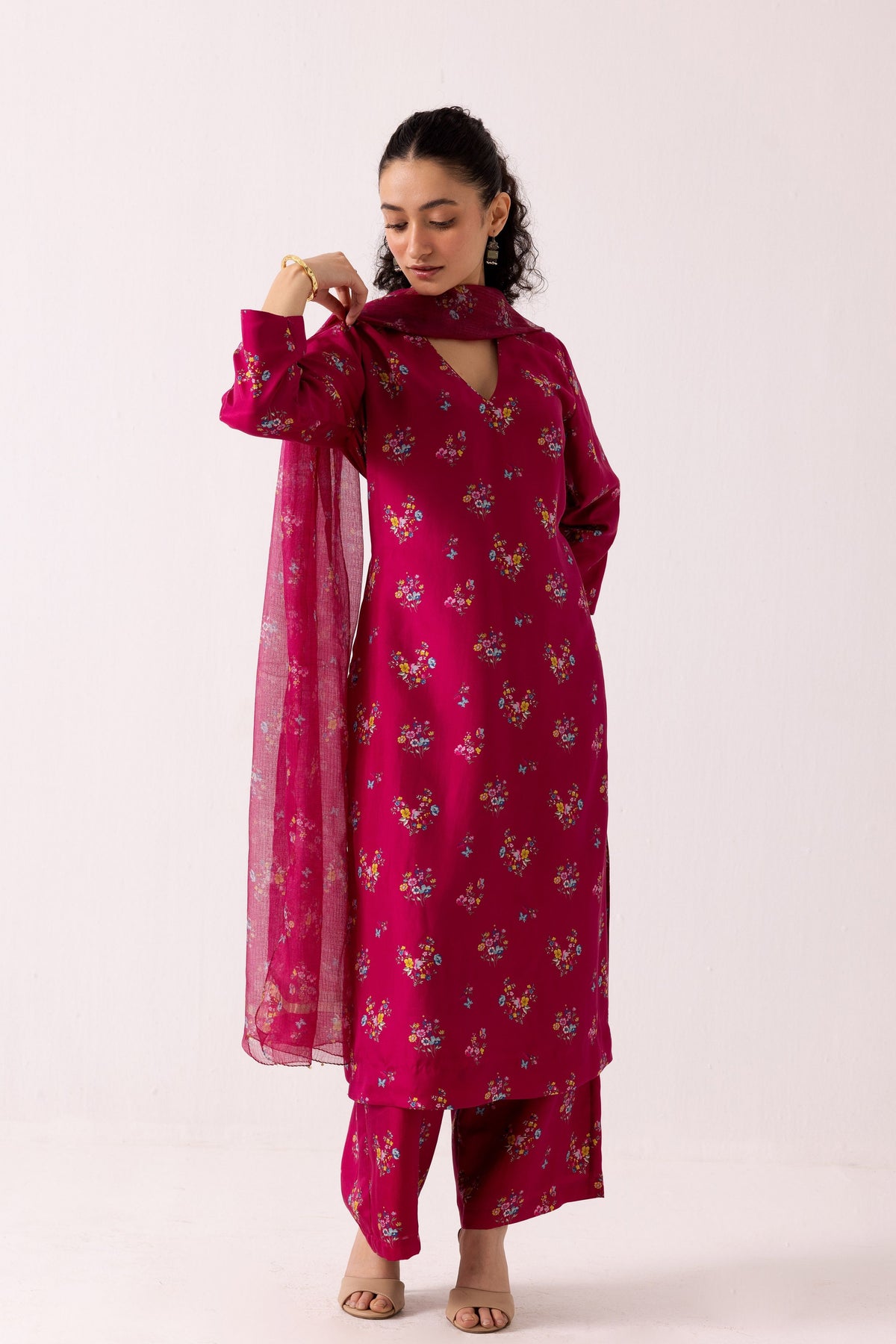 Poppy Pink Kurta Set