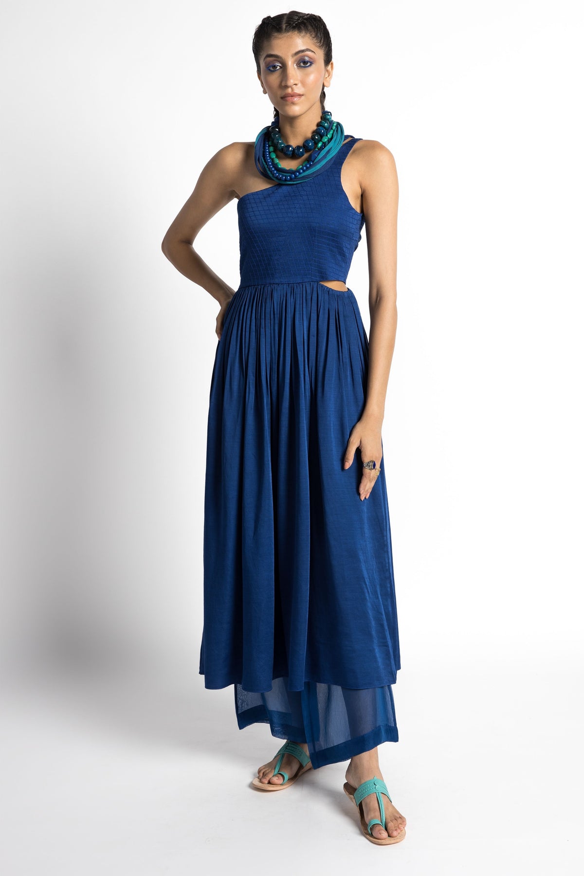 Sapphire One Shoulder Dress