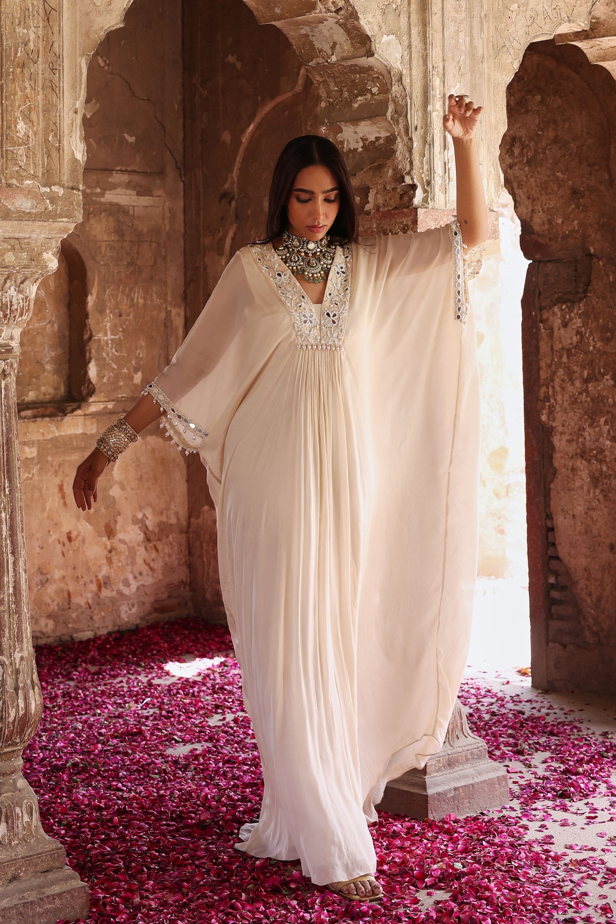 Vidhi Kaftan in Ivory