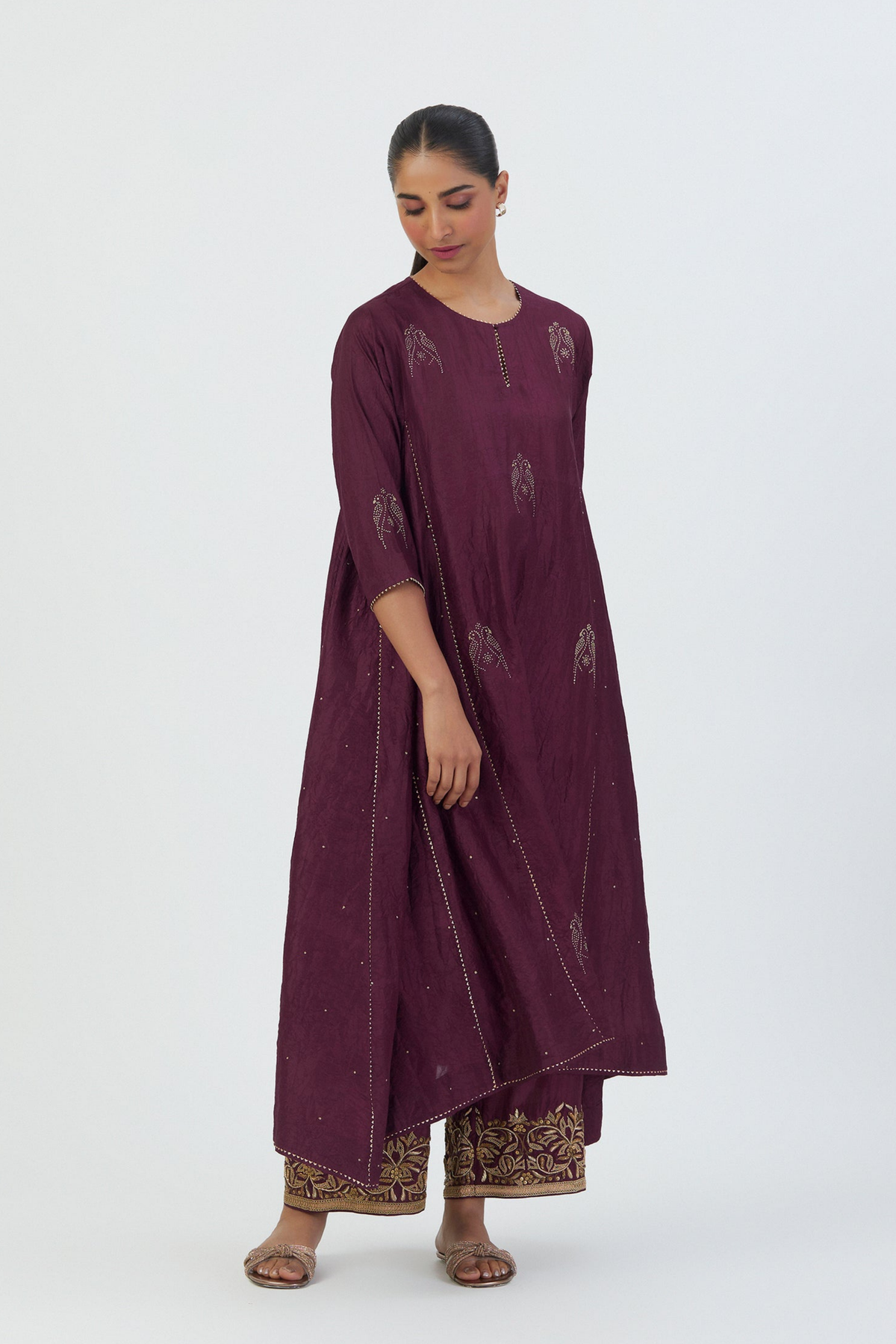 Sujata Wine Kurta &amp; Pant