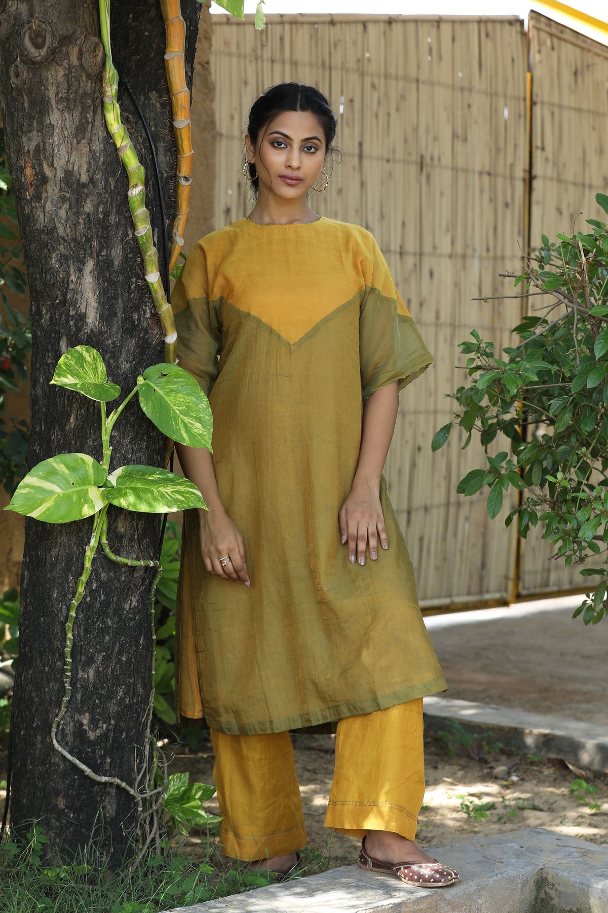 Yellow and Green Tunic Set