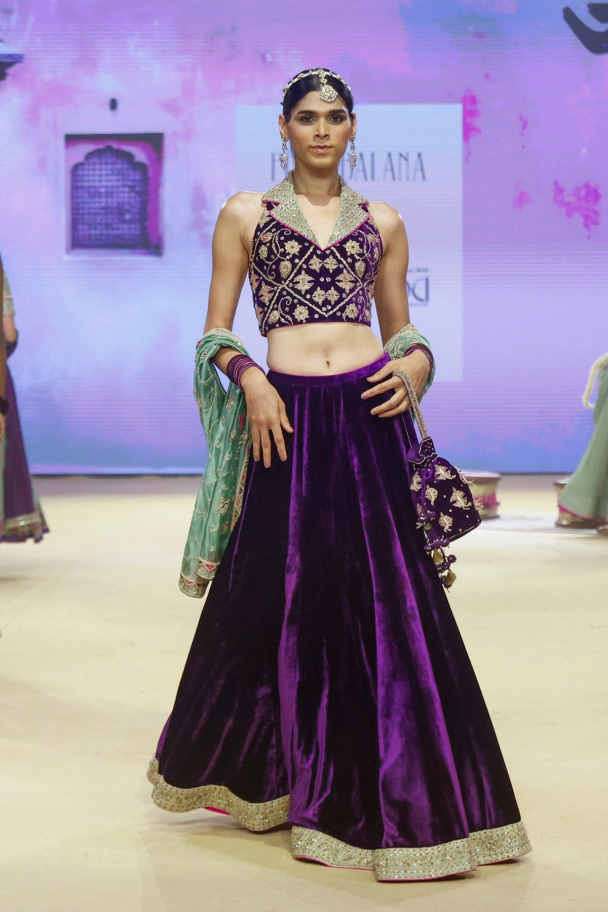 Baingani Modern Lehenga Set