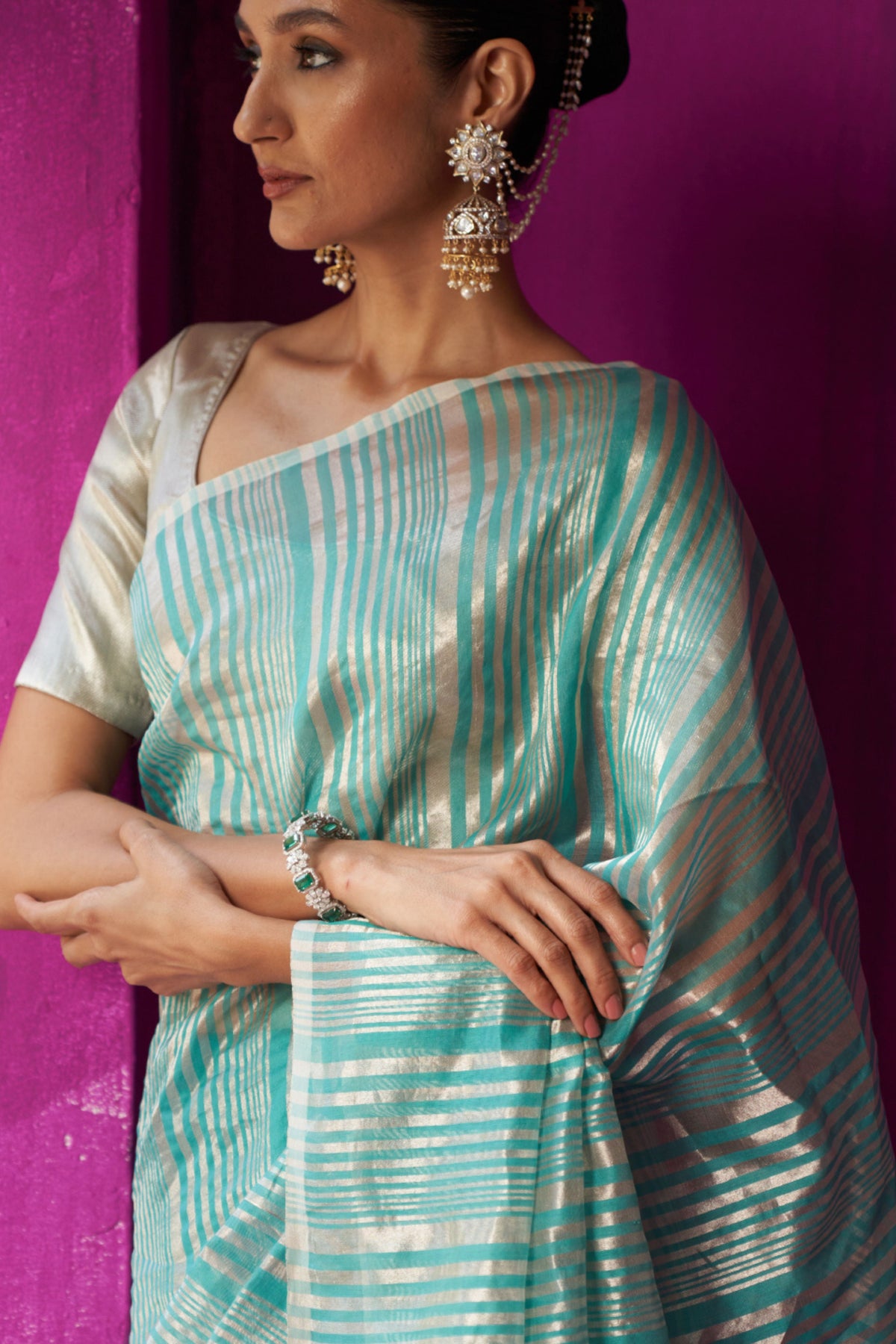 Shabana Turquoise Saree