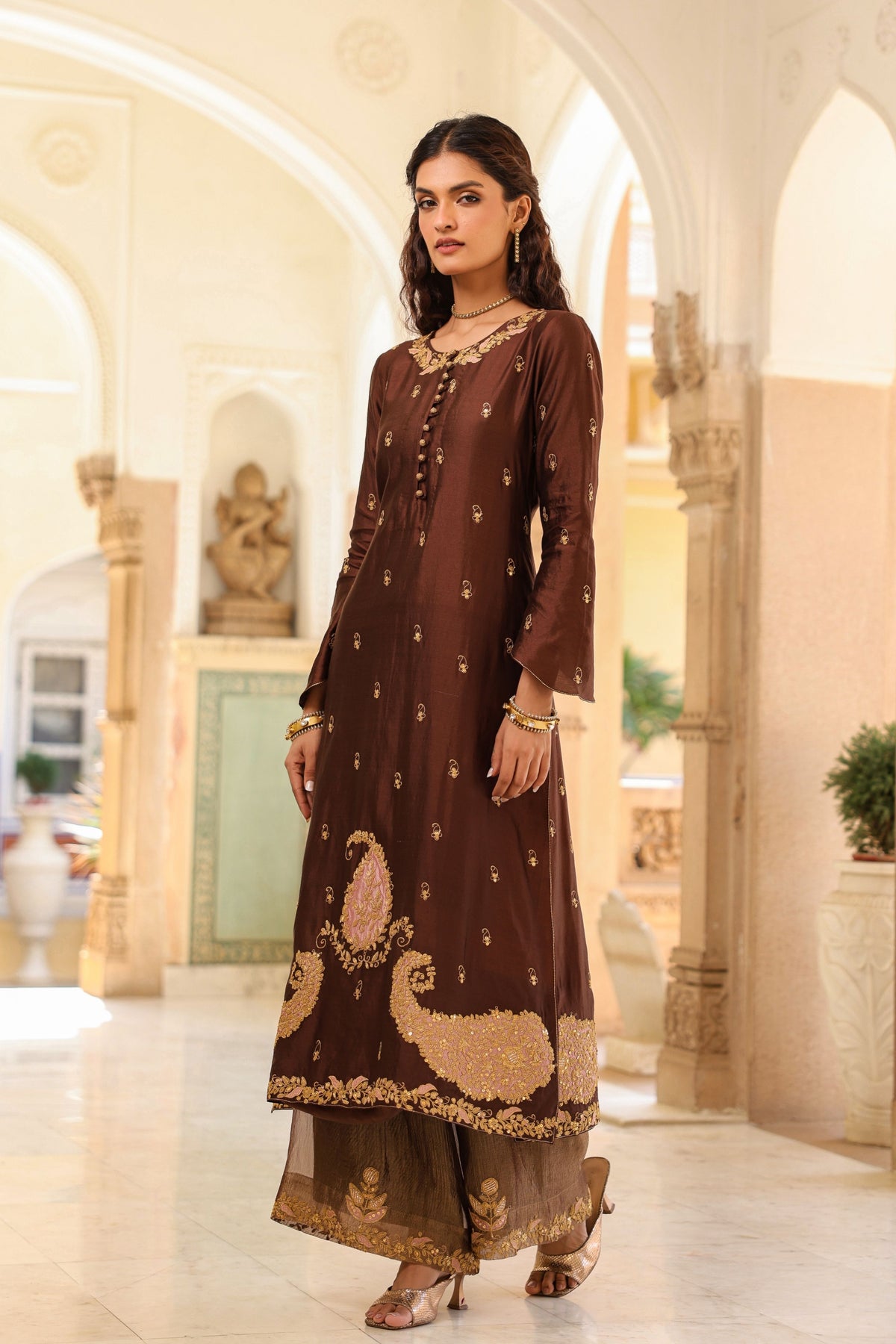 Riwayat Applique Long Kurta Set