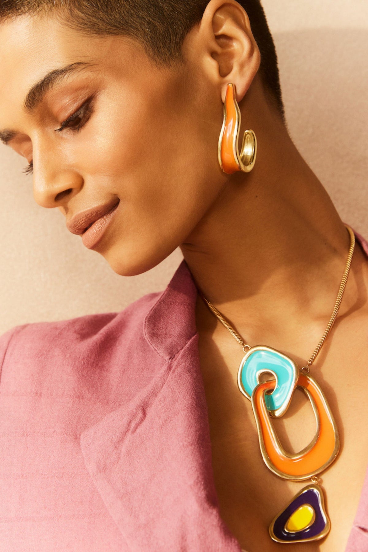 Andaman Orange Hoops Earrings