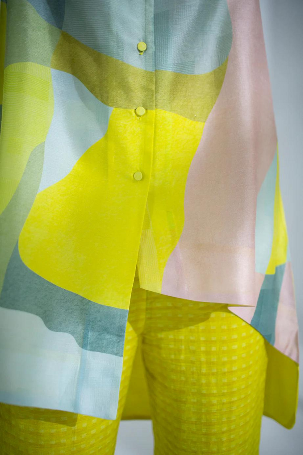 Yellow Floral Print Tunics Set