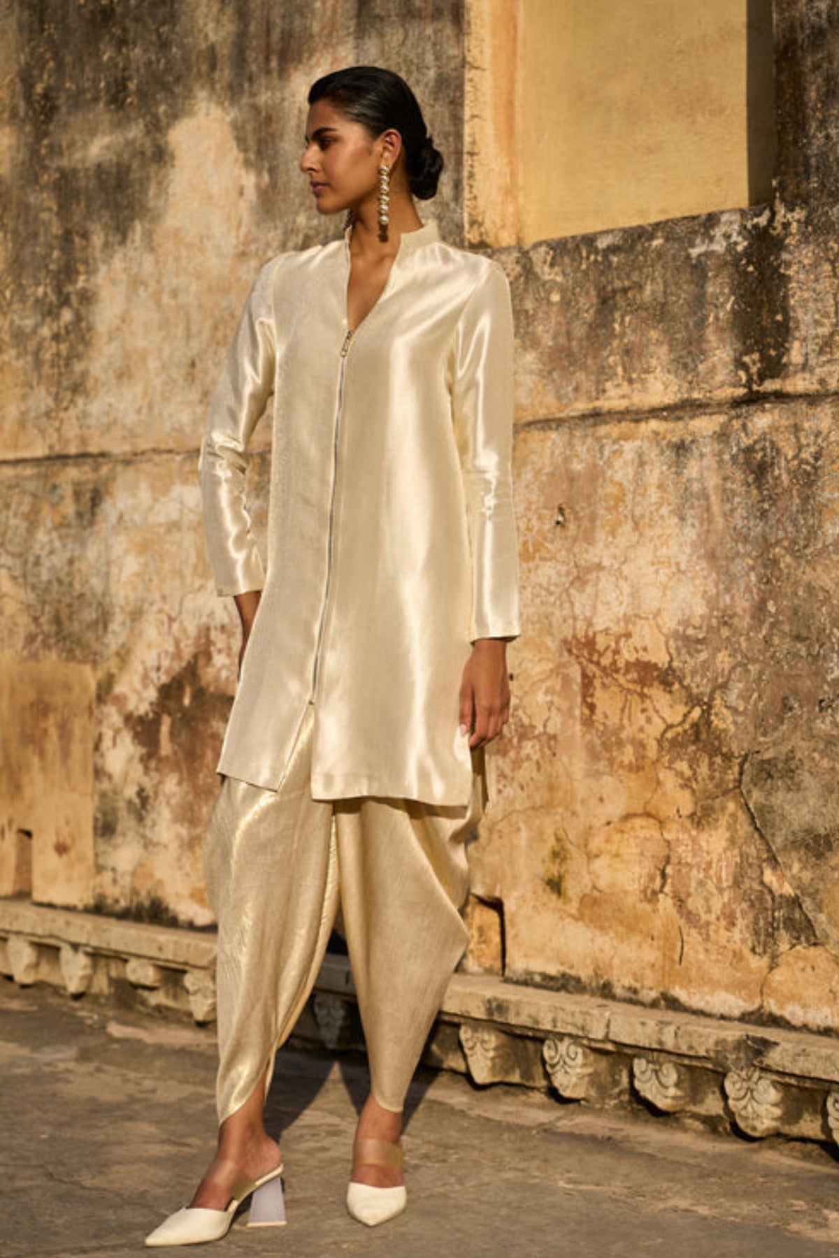 Ivory Structured Tunic Set