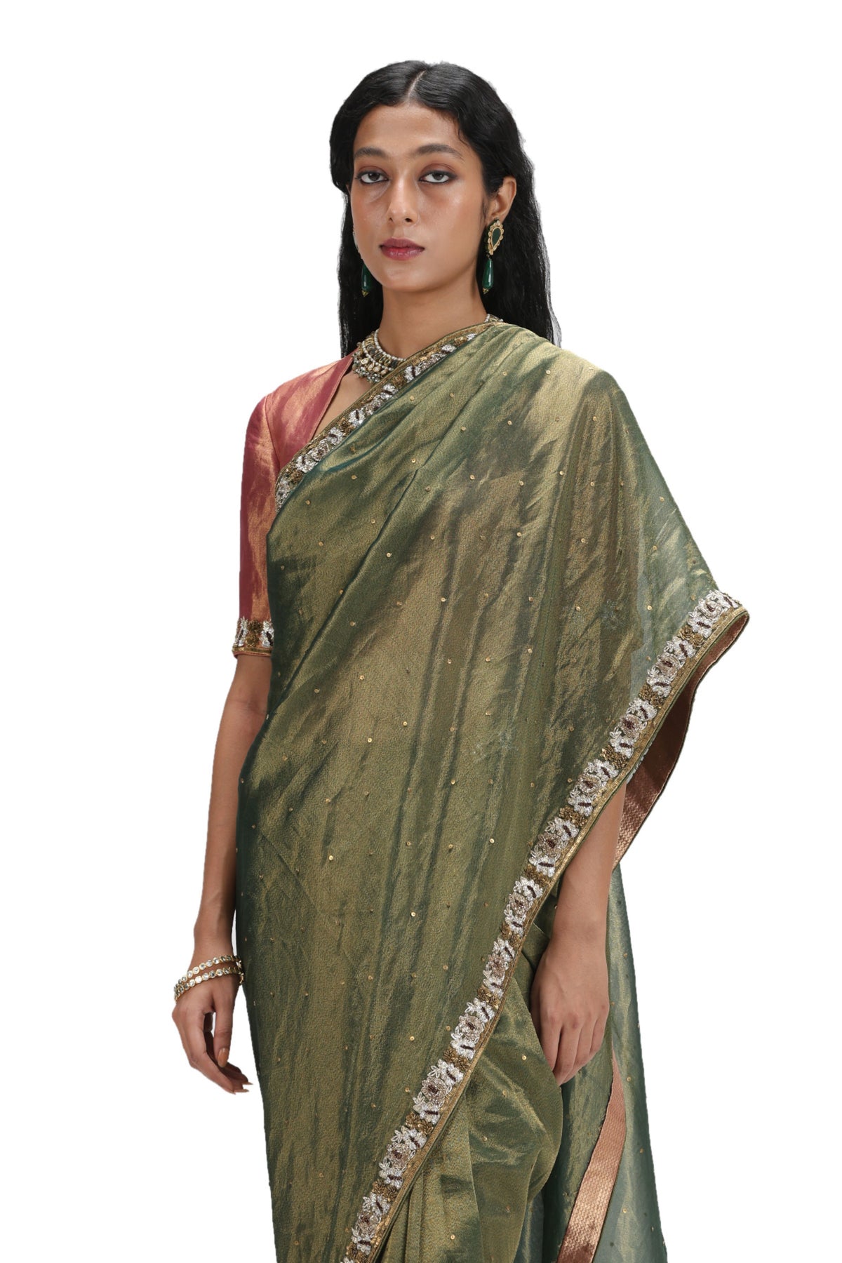 Dhairya Olive Saree Set