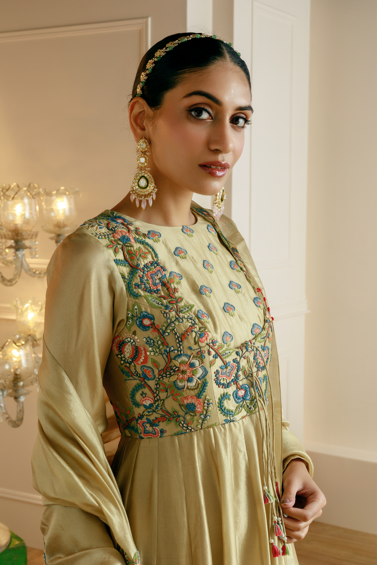 Golden Anarkali Set