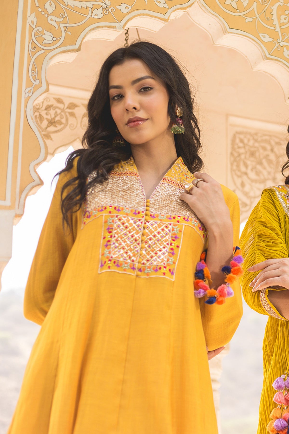 Mango Yellow Anarkali Set