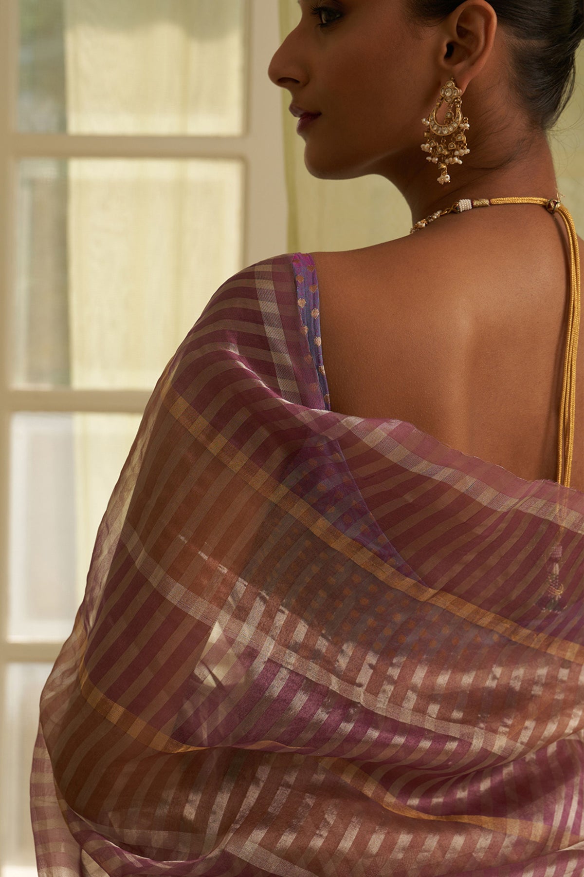 Dhaari Purple Saree