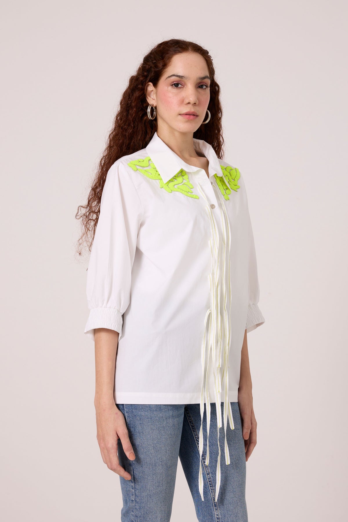 Emory Applique White Shirt