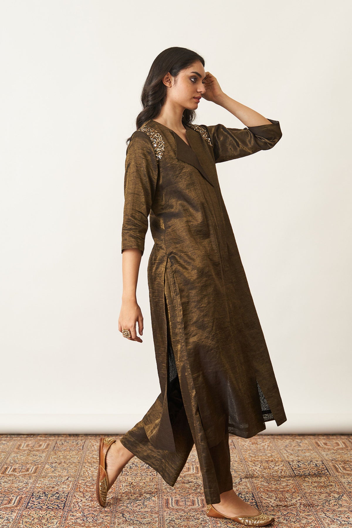 Black and Gold Kurta