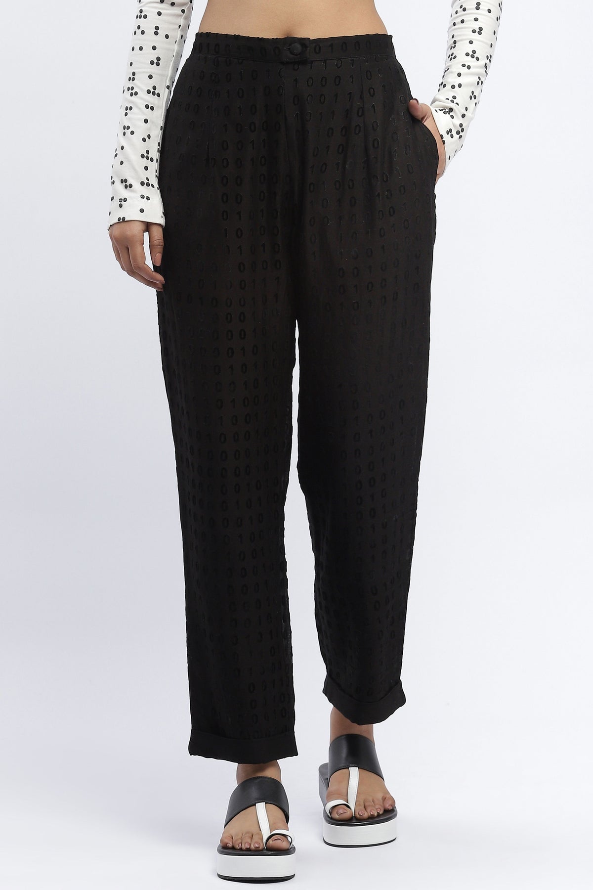 Binary Code Flock Trouser