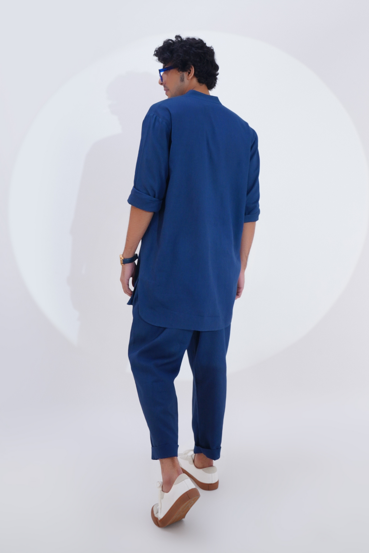 Indigo Linen Kurta Set