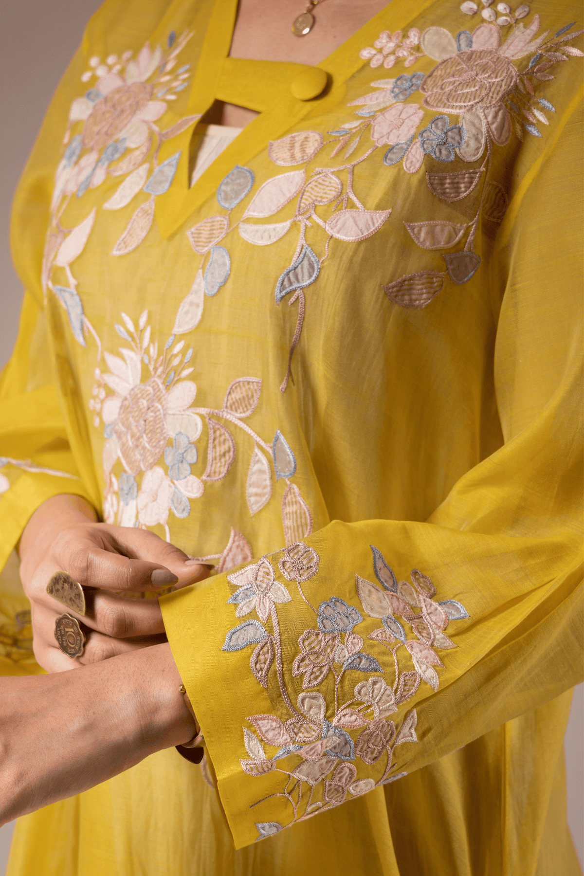 Yellow Chanderi Dress