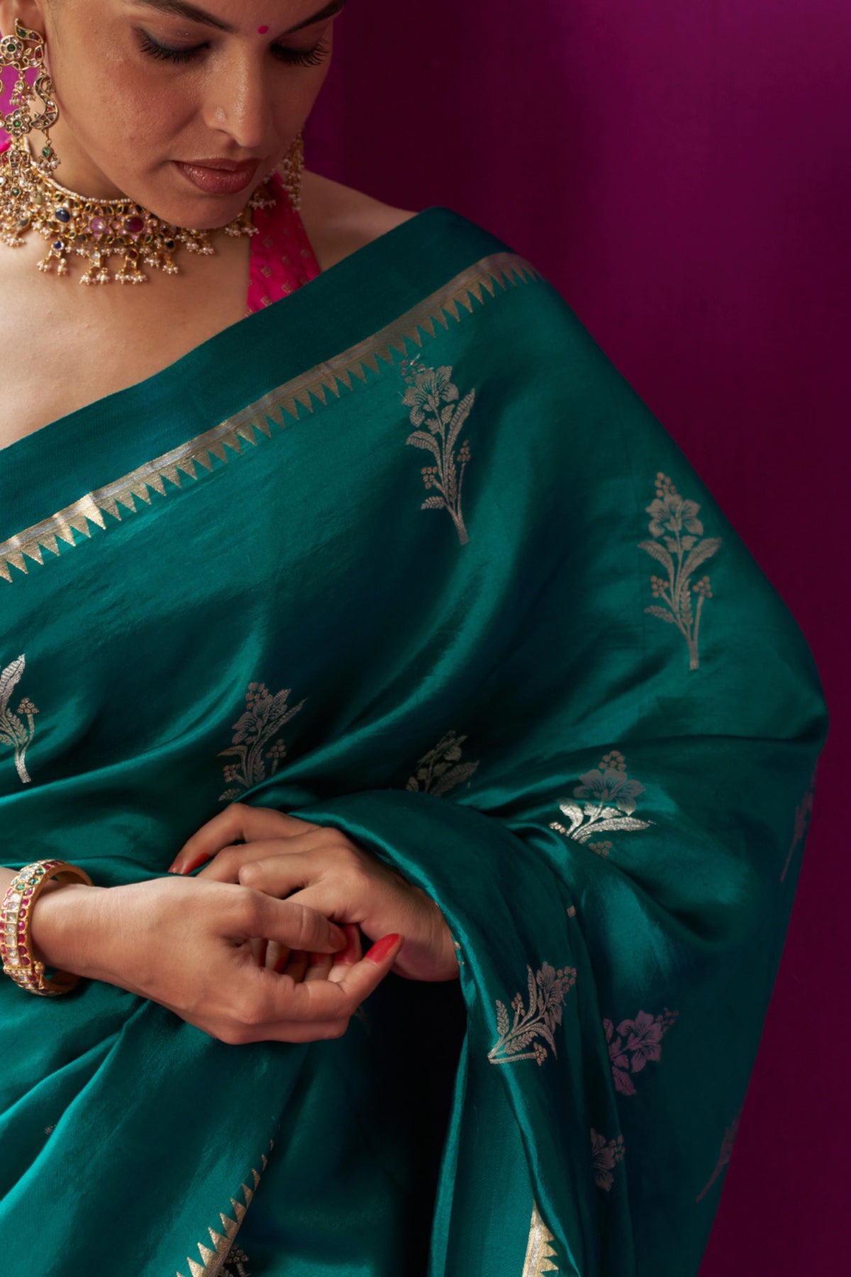 Madhavi Green Saree