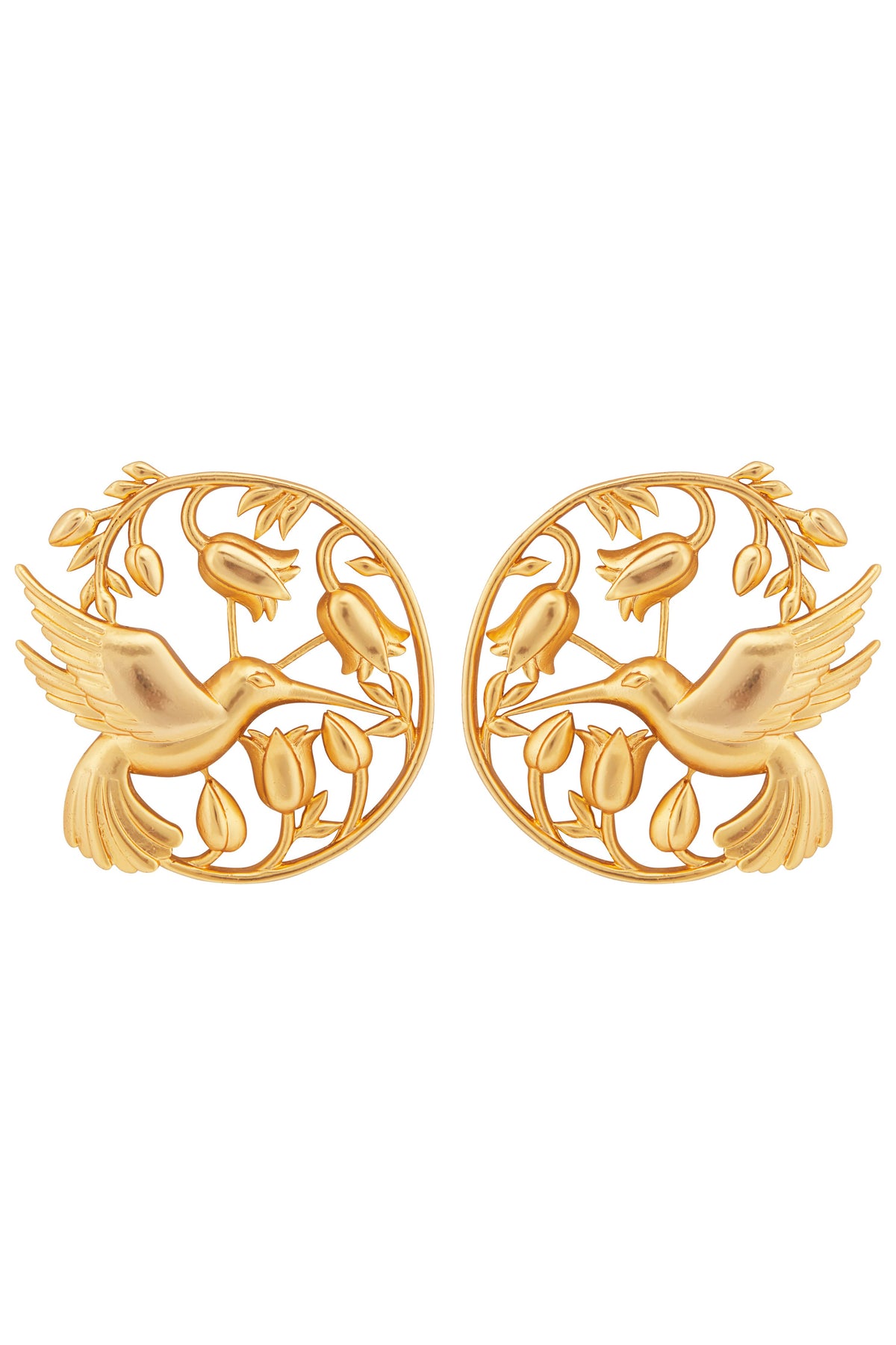 Matte gold piece of paradise earrings