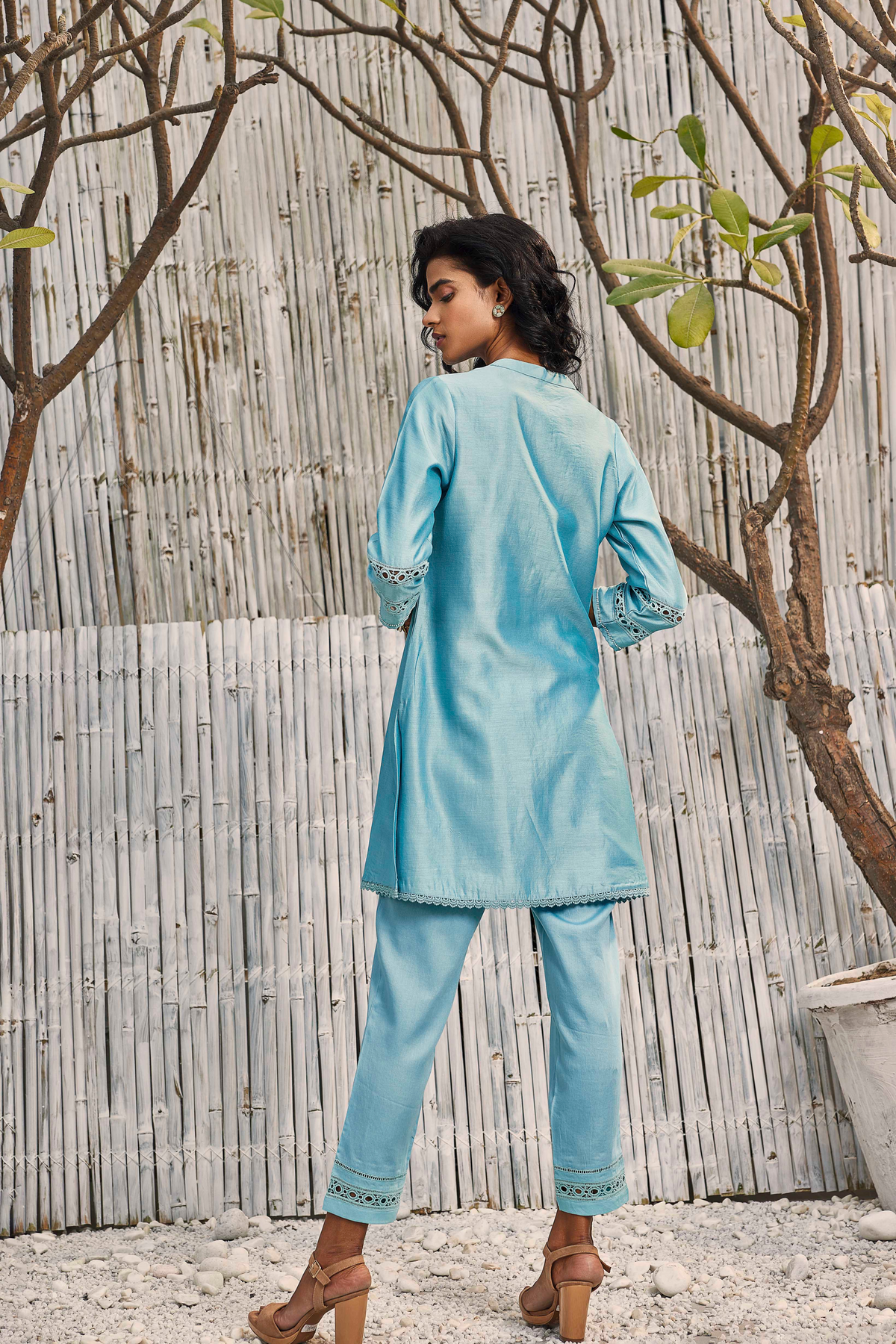 Chanderi Blue Co-ord Set