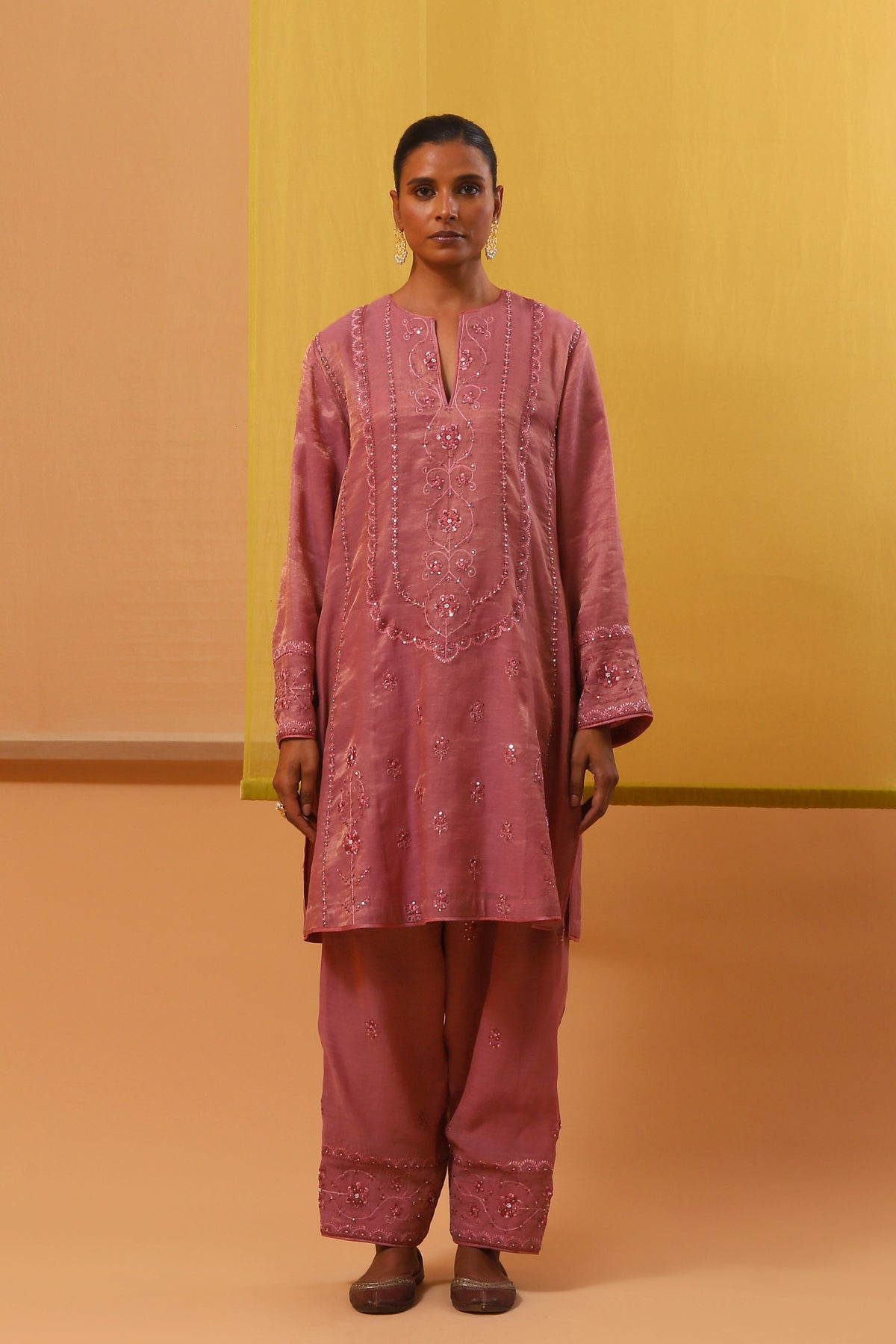 Rose Pink Short Kurta Set