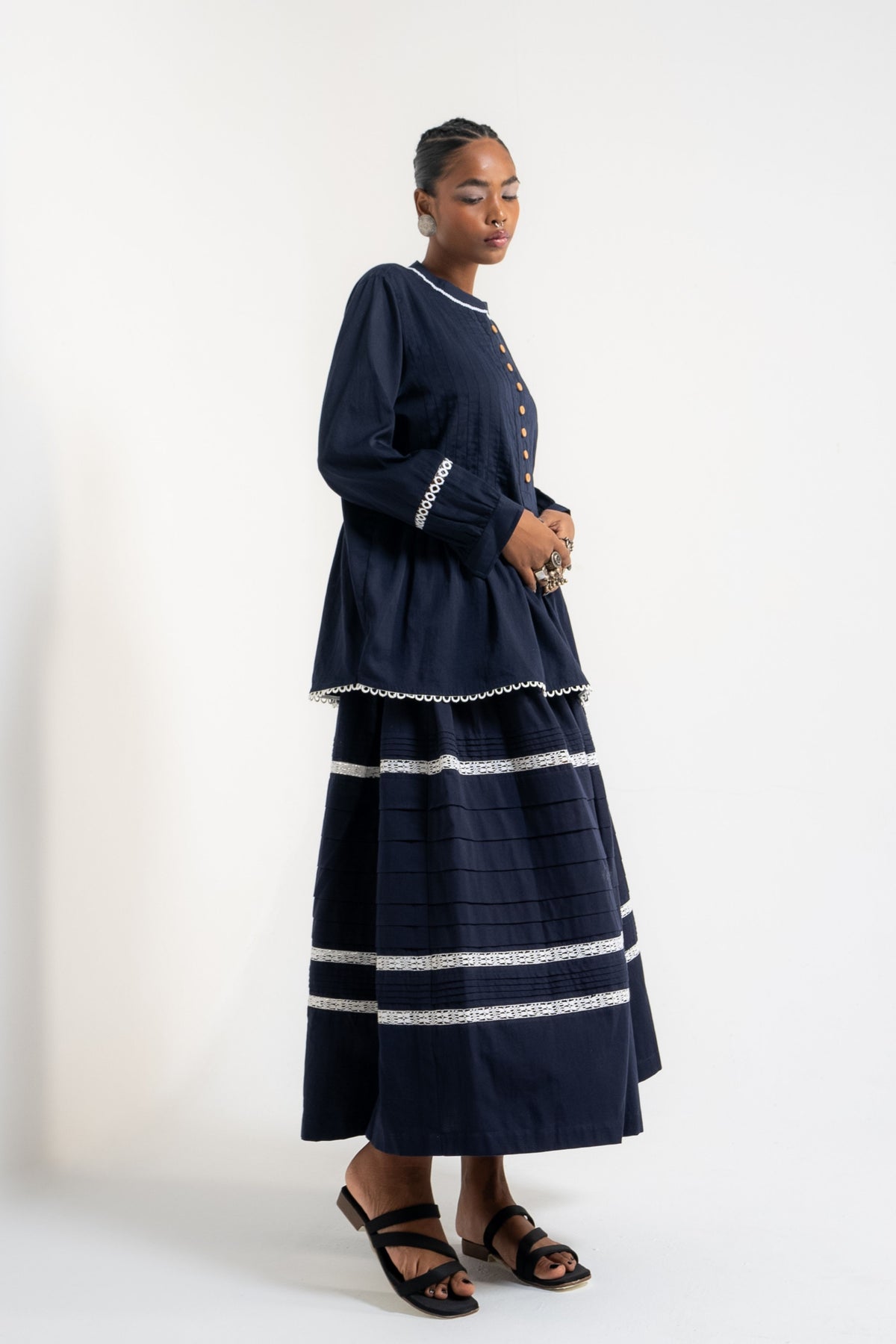 Fig Prussian Blue Skirt