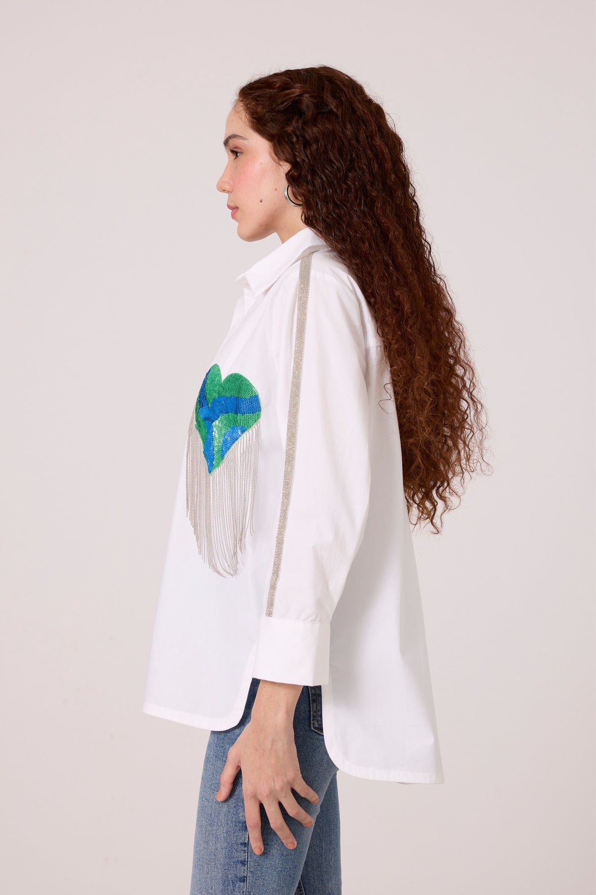 Emille Applique Bright White Shirt