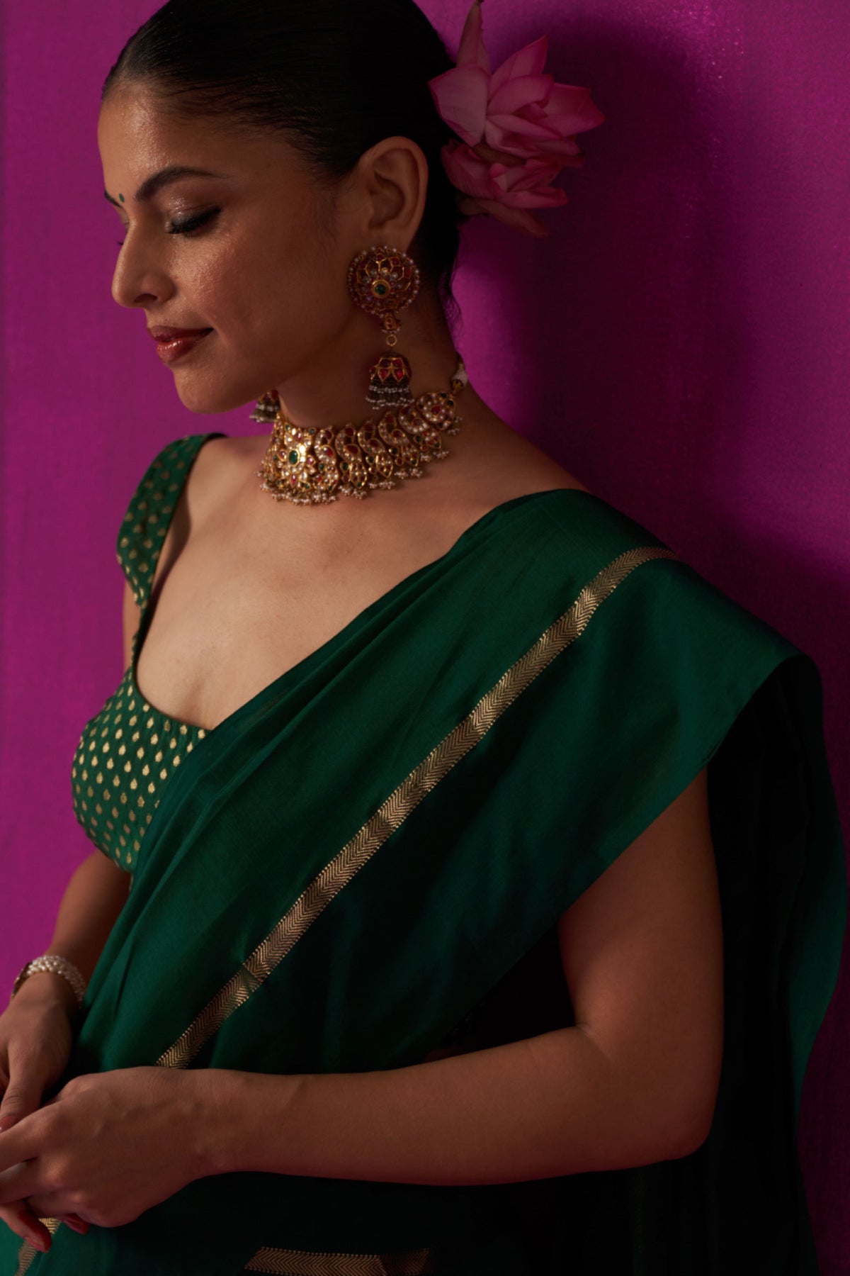 Heena Green Saree